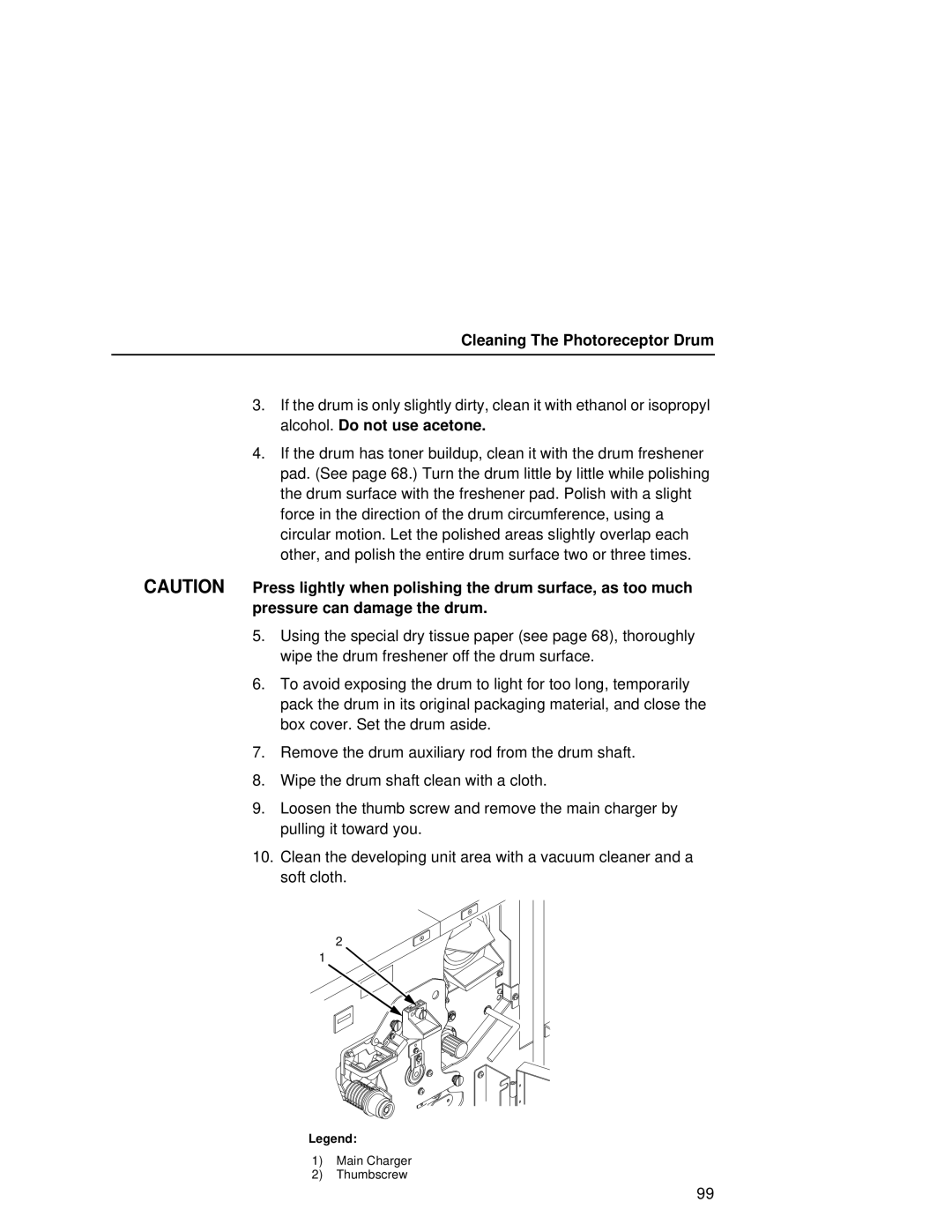 Printronix L5020 manual Cleaning The Photoreceptor Drum 