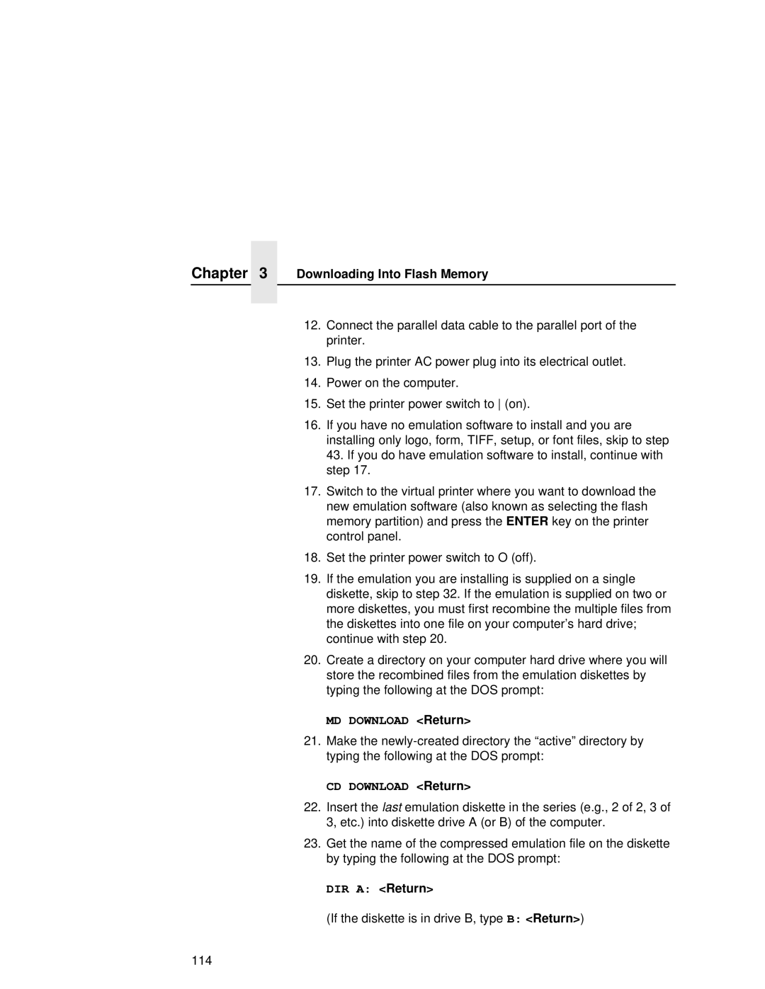 Printronix L5035 user manual MD Download Return, DIR a Return 