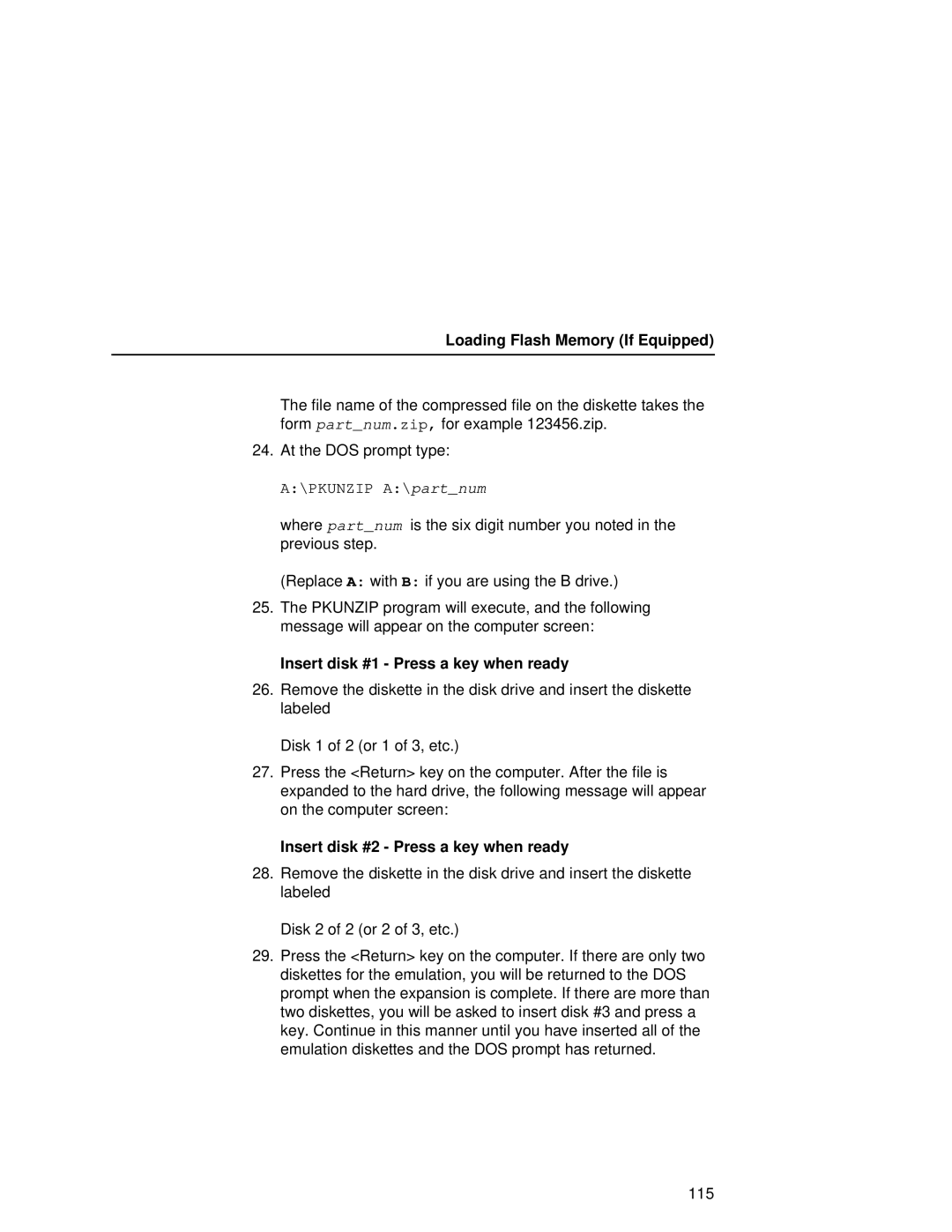 Printronix L5035 user manual Insert disk #1 Press a key when ready, Insert disk #2 Press a key when ready 