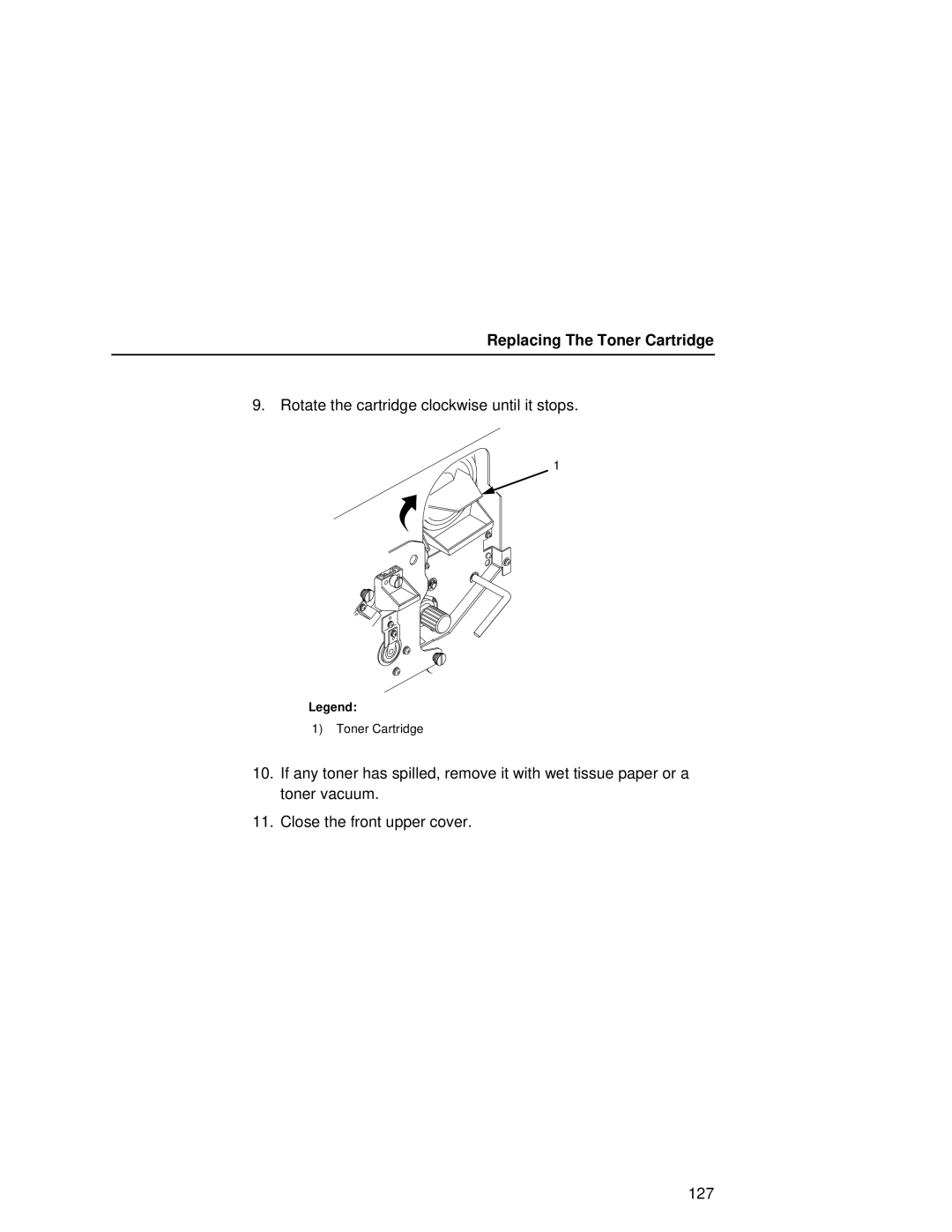 Printronix L5035 user manual Rotate the cartridge clockwise until it stops 