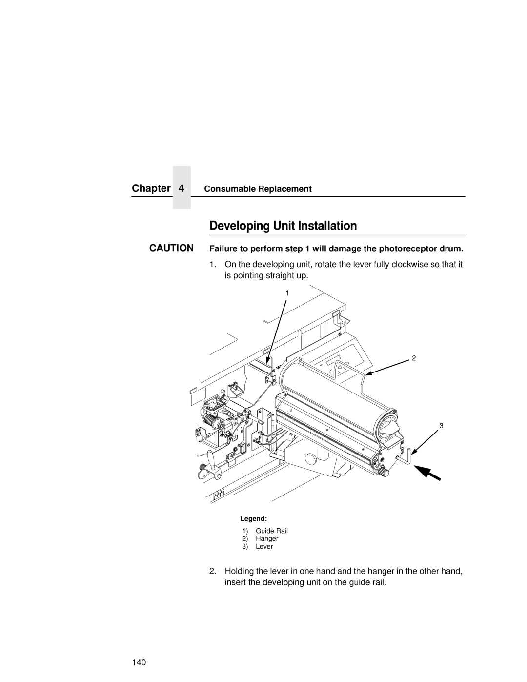 Printronix L5035 user manual Developing Unit Installation 