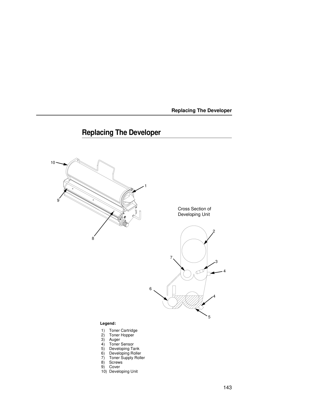 Printronix L5035 user manual Replacing The Developer 