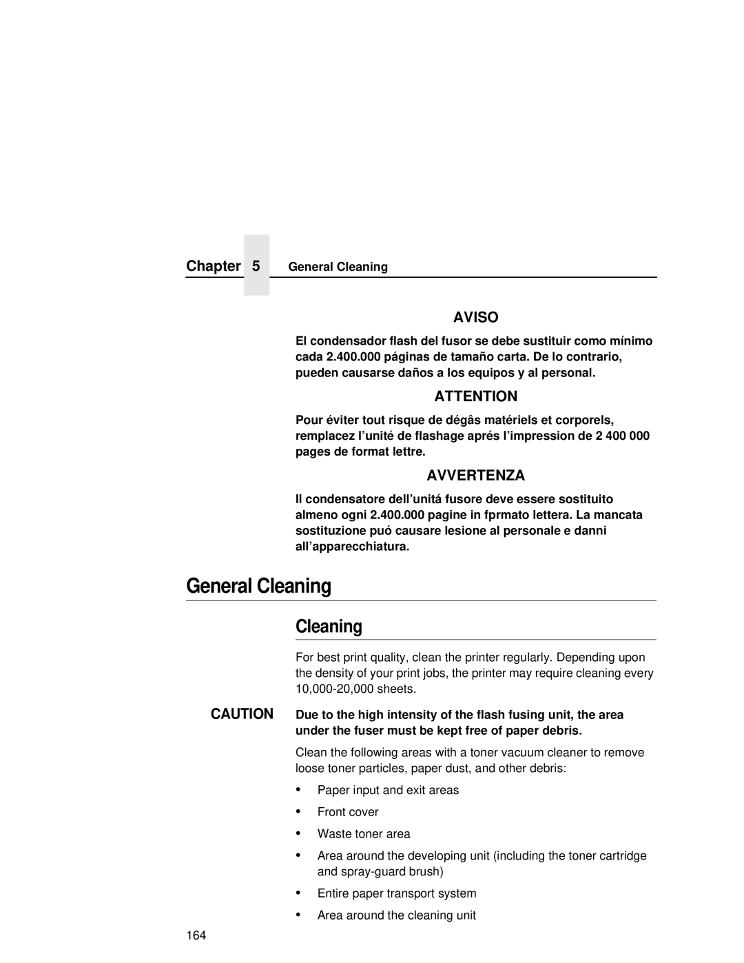 Printronix L5035 user manual General Cleaning 