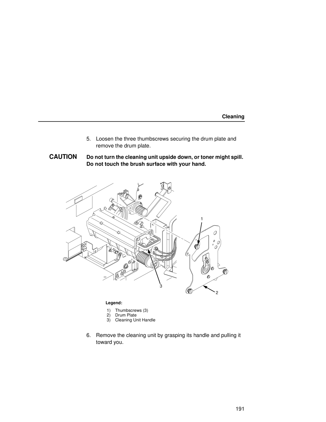 Printronix L5035 user manual Do not touch the brush surface with your hand 