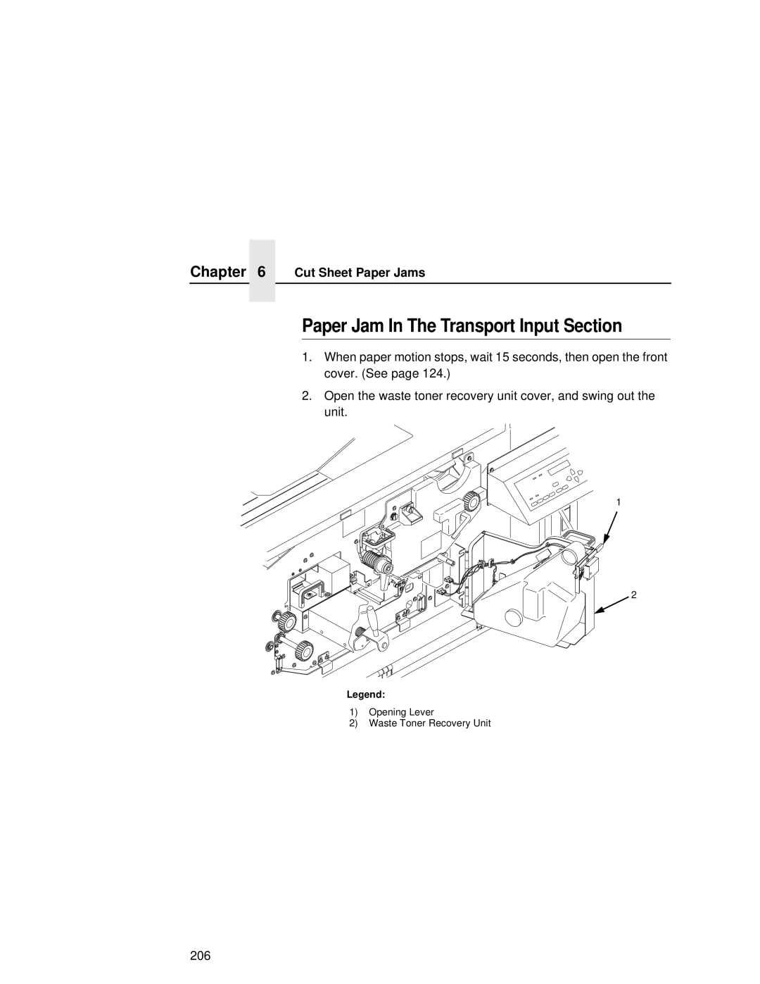 Printronix L5035 user manual Paper Jam In The Transport Input Section 