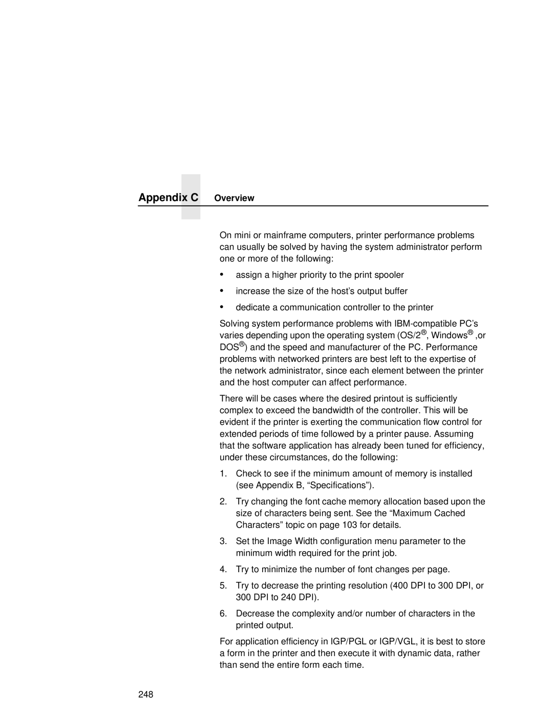 Printronix L5035 user manual Appendix C Overview 