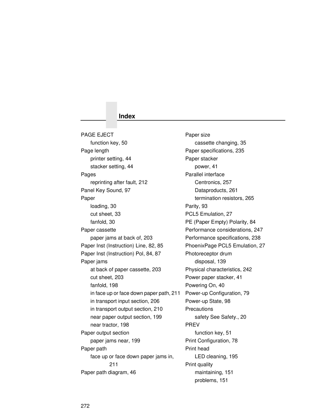 Printronix L5035 user manual Prev 