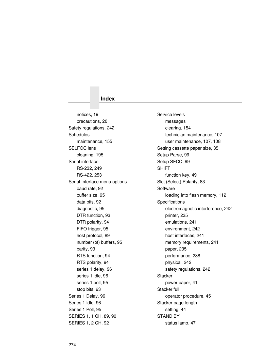 Printronix L5035 user manual Service levels 