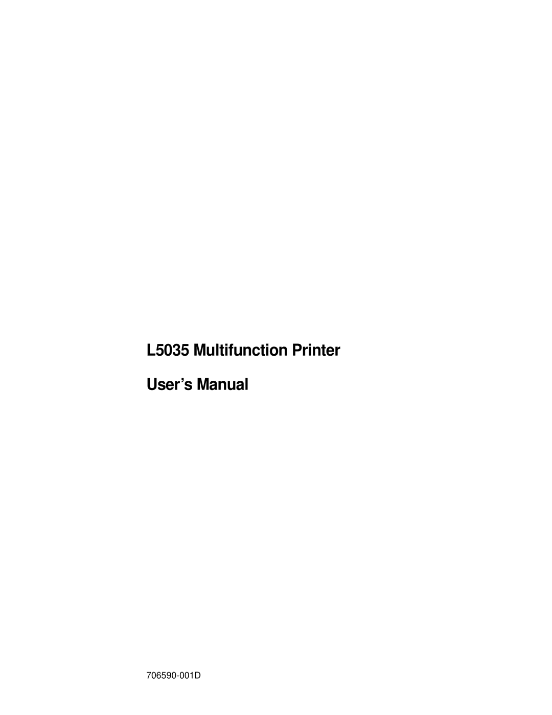 Printronix user manual L5035 Multifunction Printer User’s Manual 