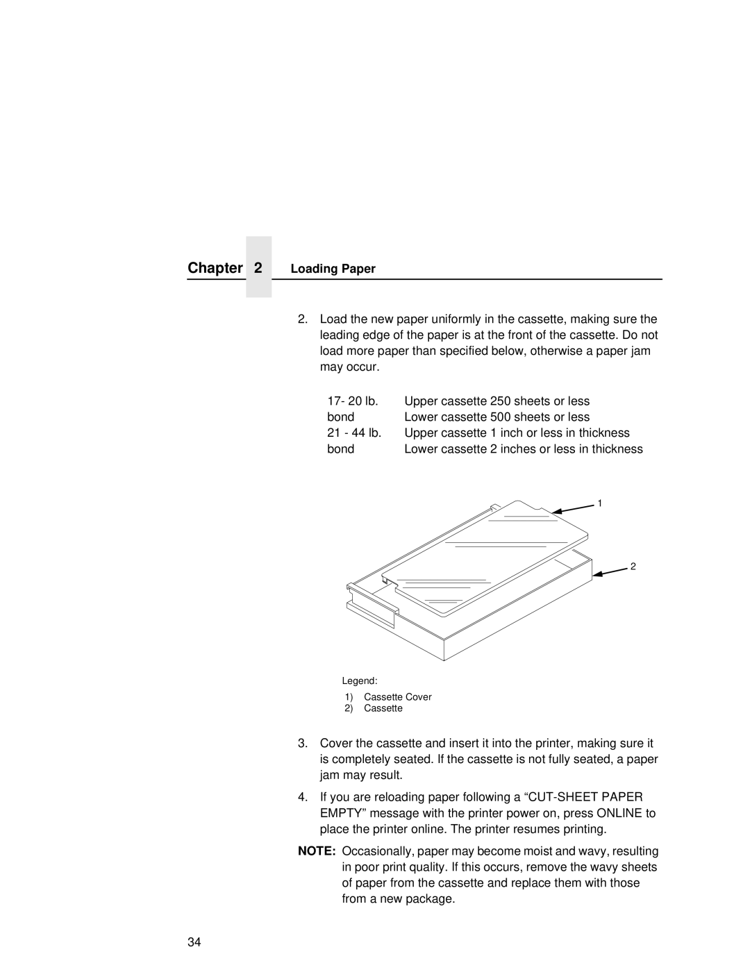 Printronix L5035 user manual Cassette Cover 