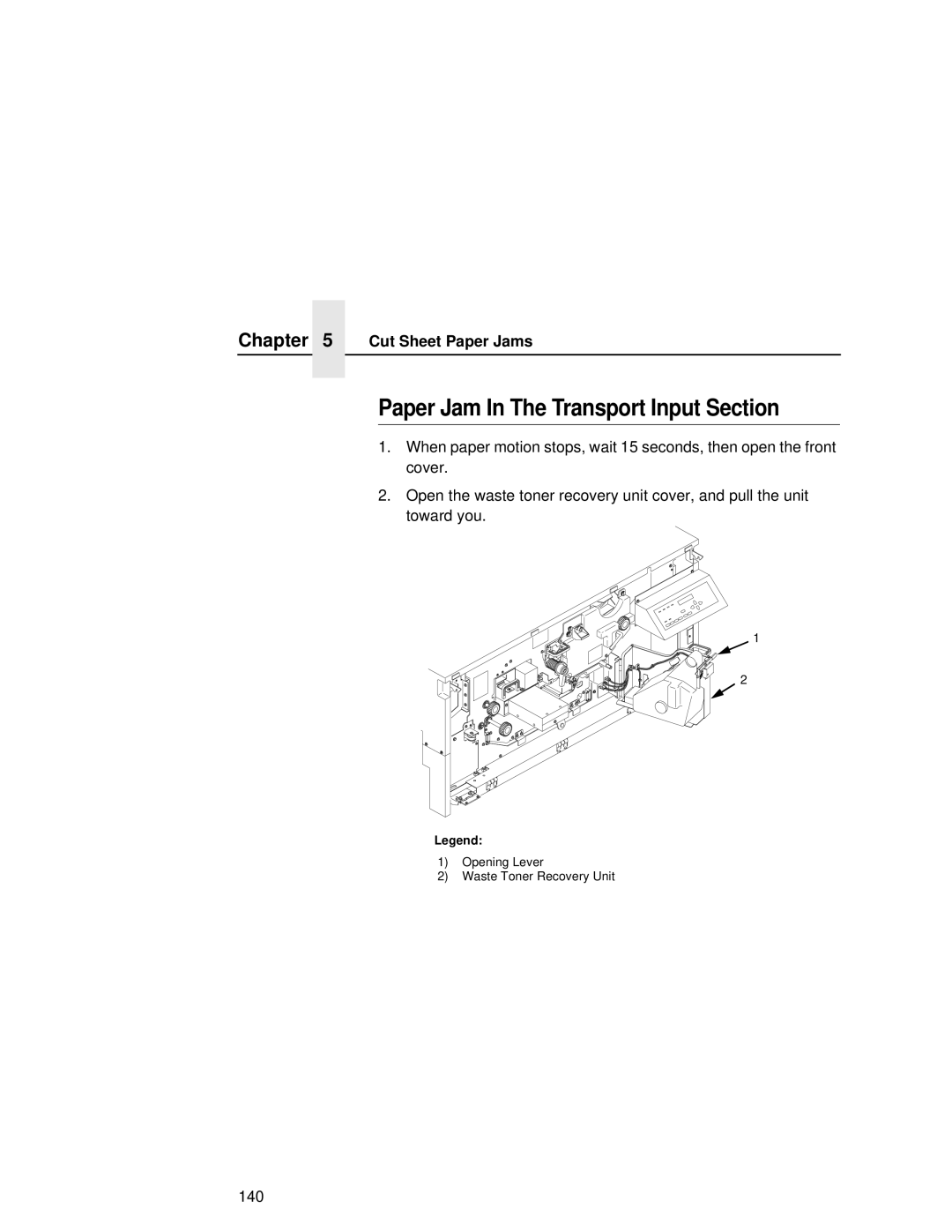 Printronix L5535 manual Paper Jam In The Transport Input Section 