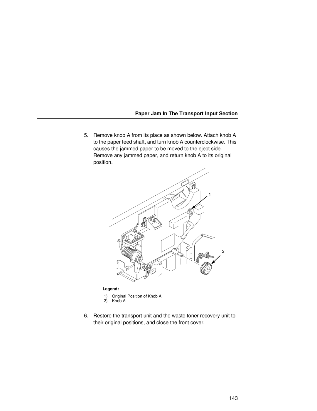 Printronix L5535 manual Original Position of Knob a 