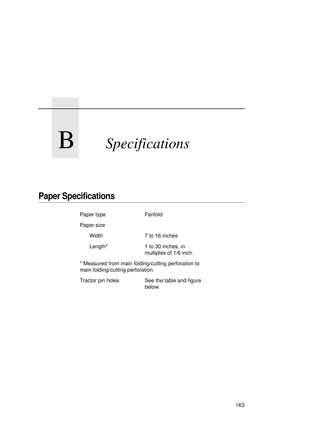 Printronix L5535 manual Paper Specifications 