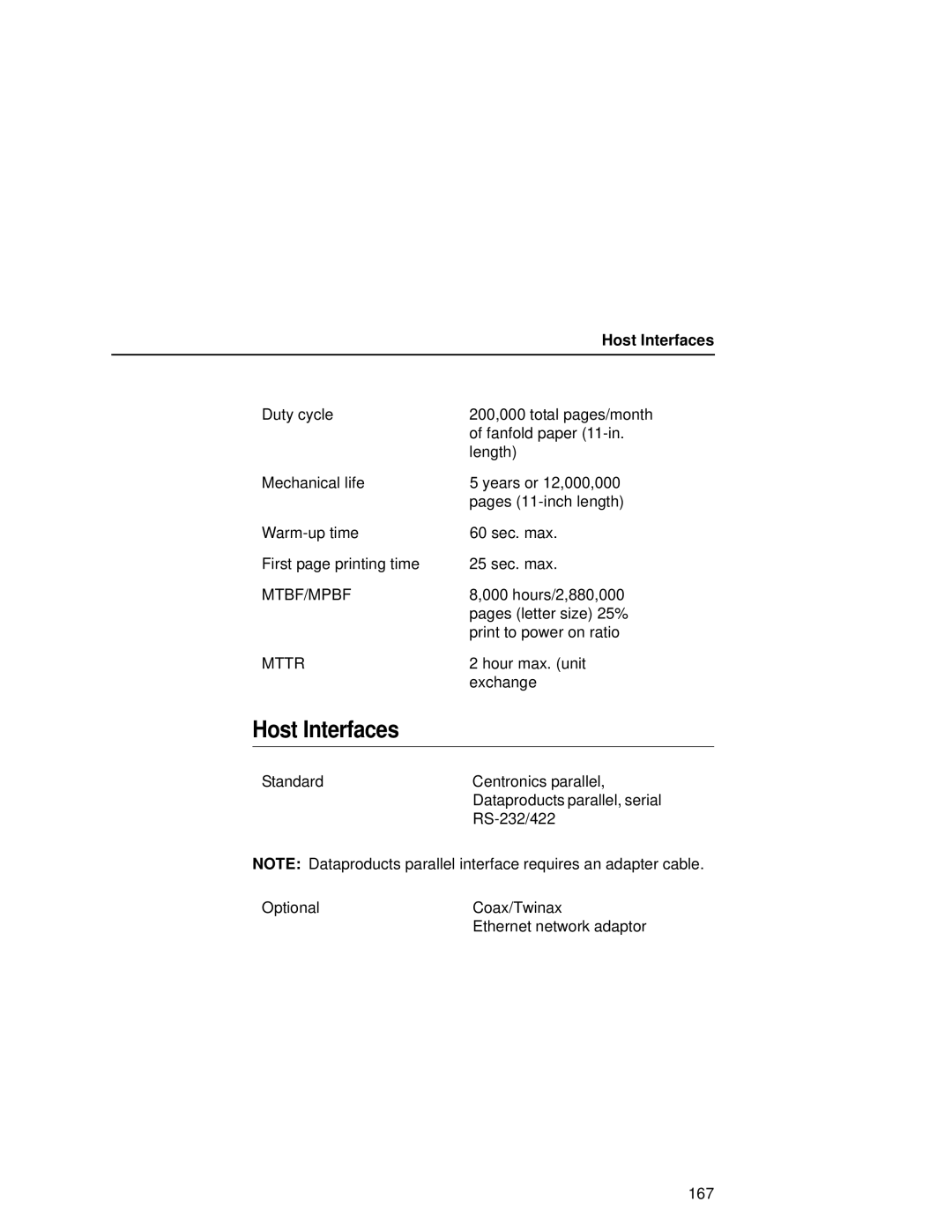 Printronix L5535 manual Host Interfaces 