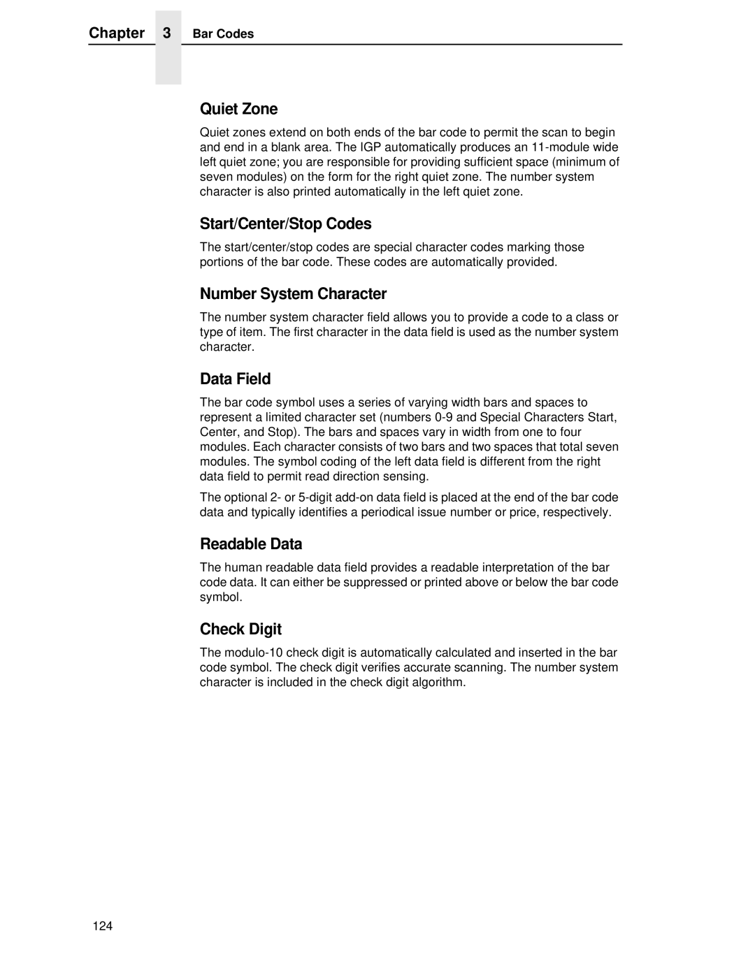 Printronix LQH-HWTM manual Quiet Zone, Number System Character 