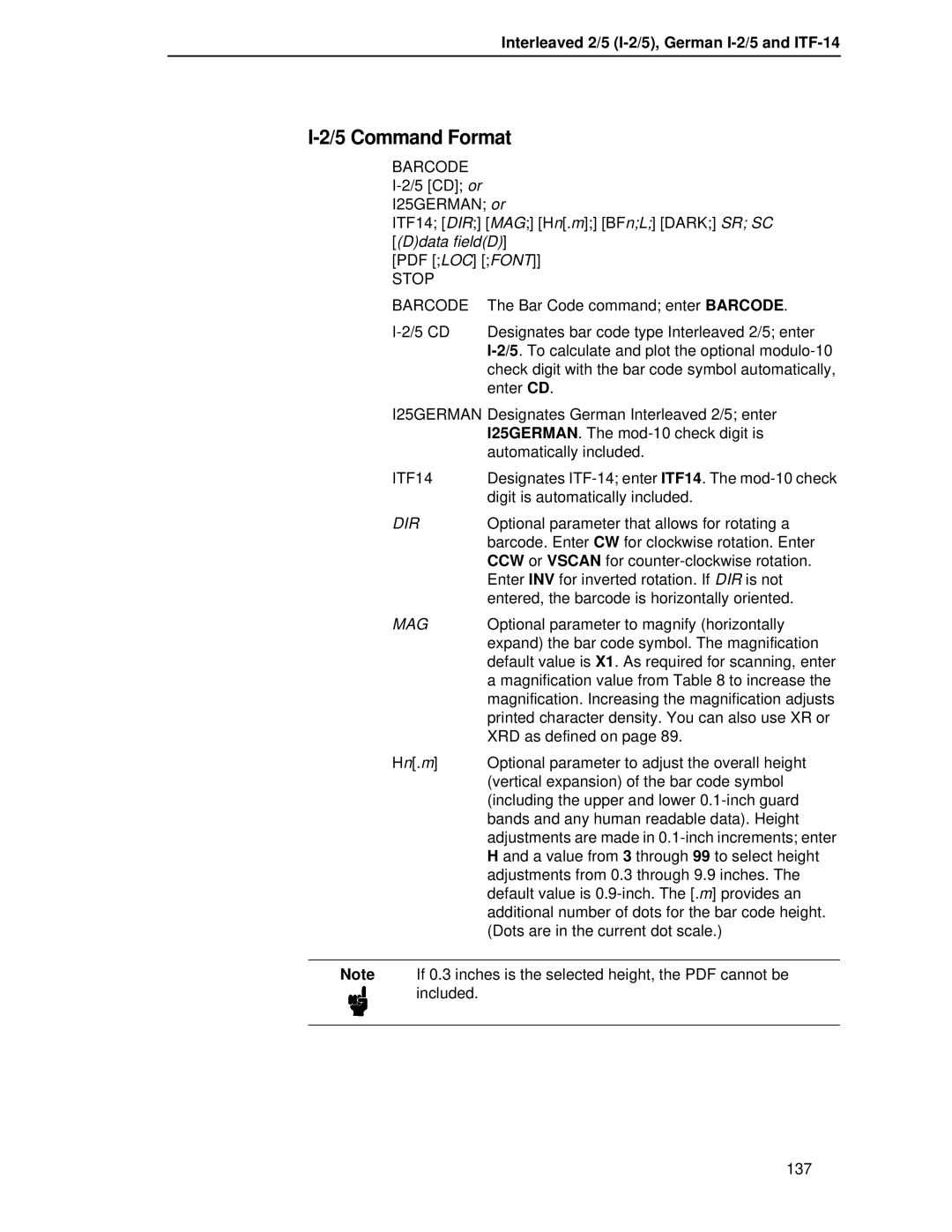 Printronix LQH-HWTM manual Command Format, Stop Barcode 