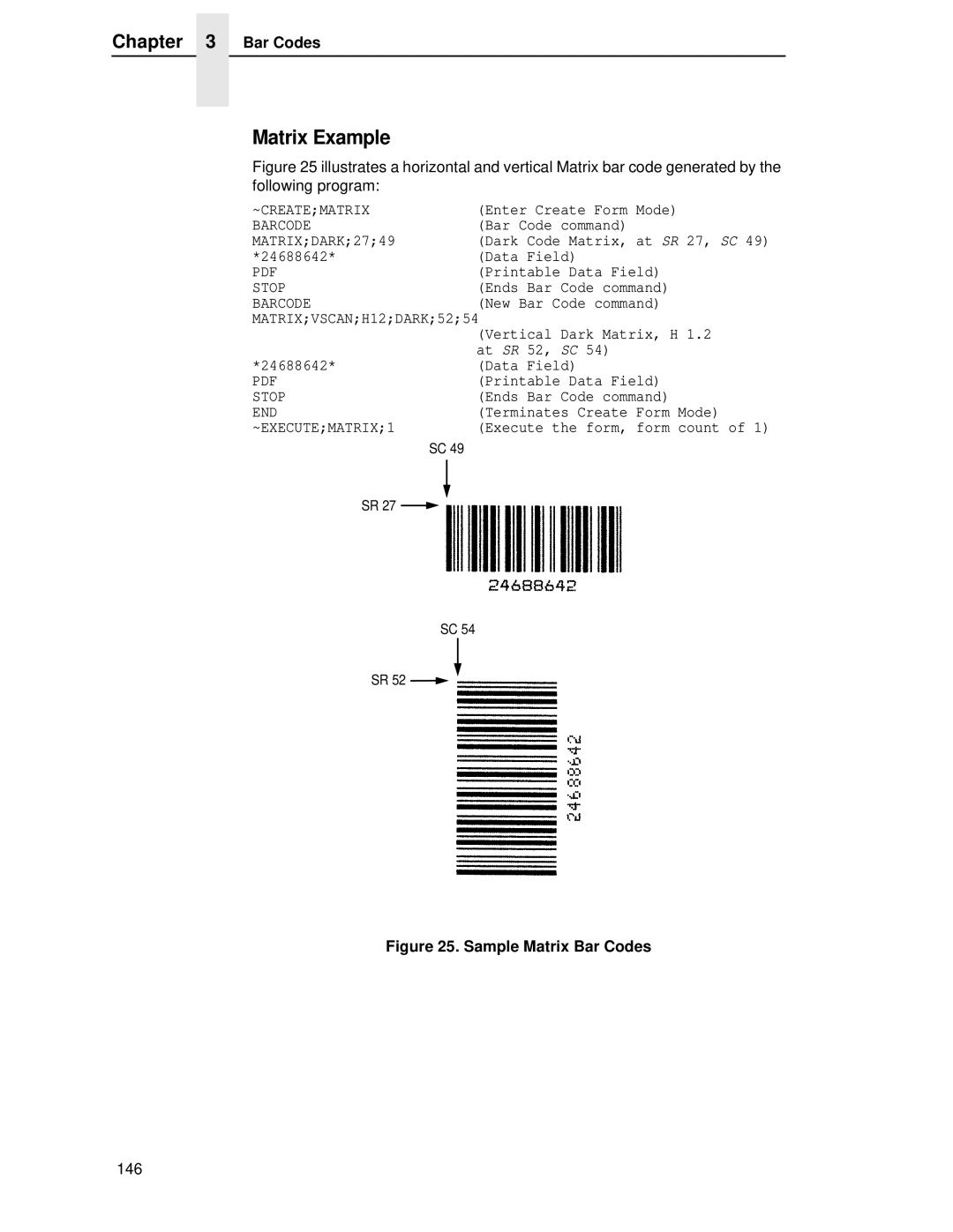 Printronix LQH-HWTM manual Matrix Example, Sample Matrix Bar Codes 