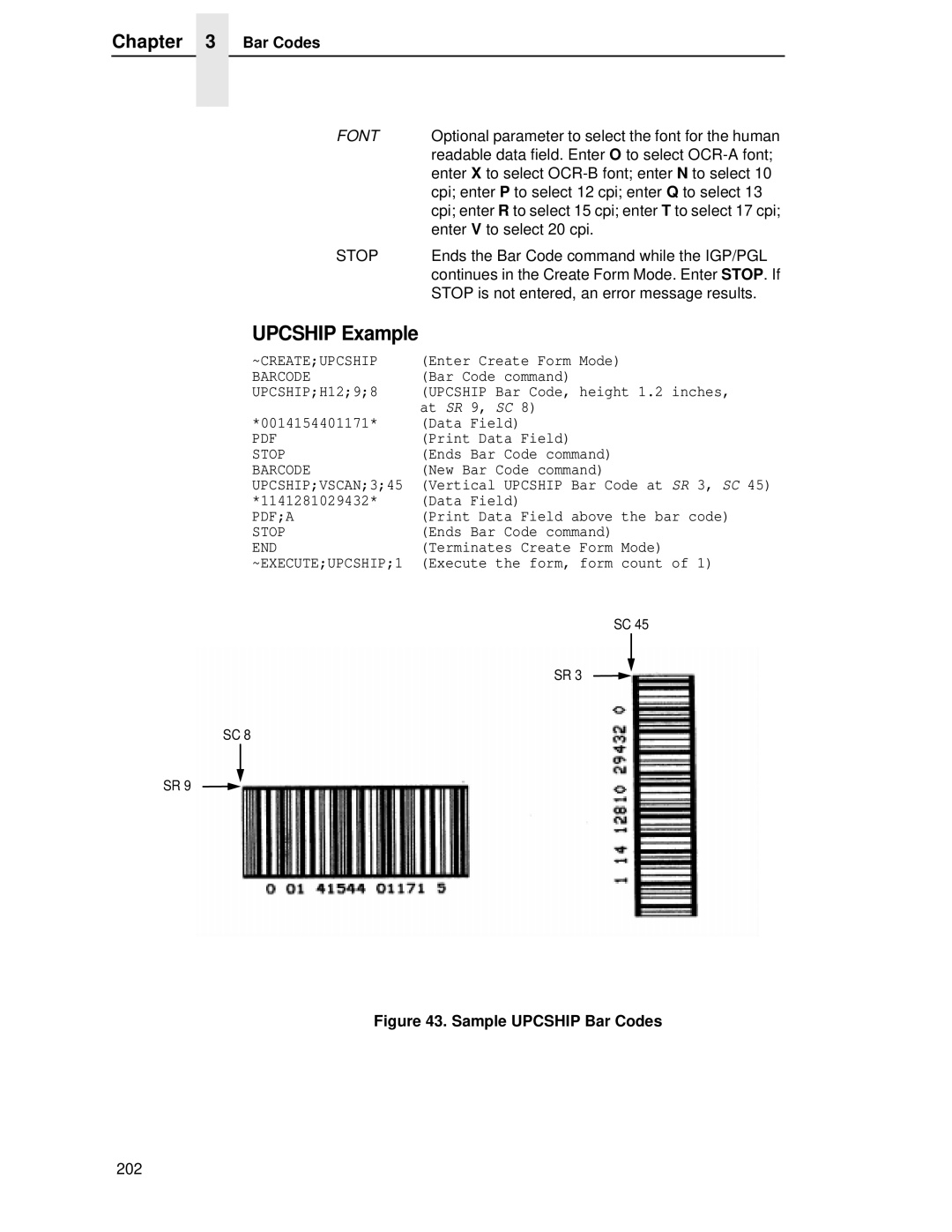 Printronix LQH-HWTM manual Upcship Example, Sample Upcship Bar Codes 