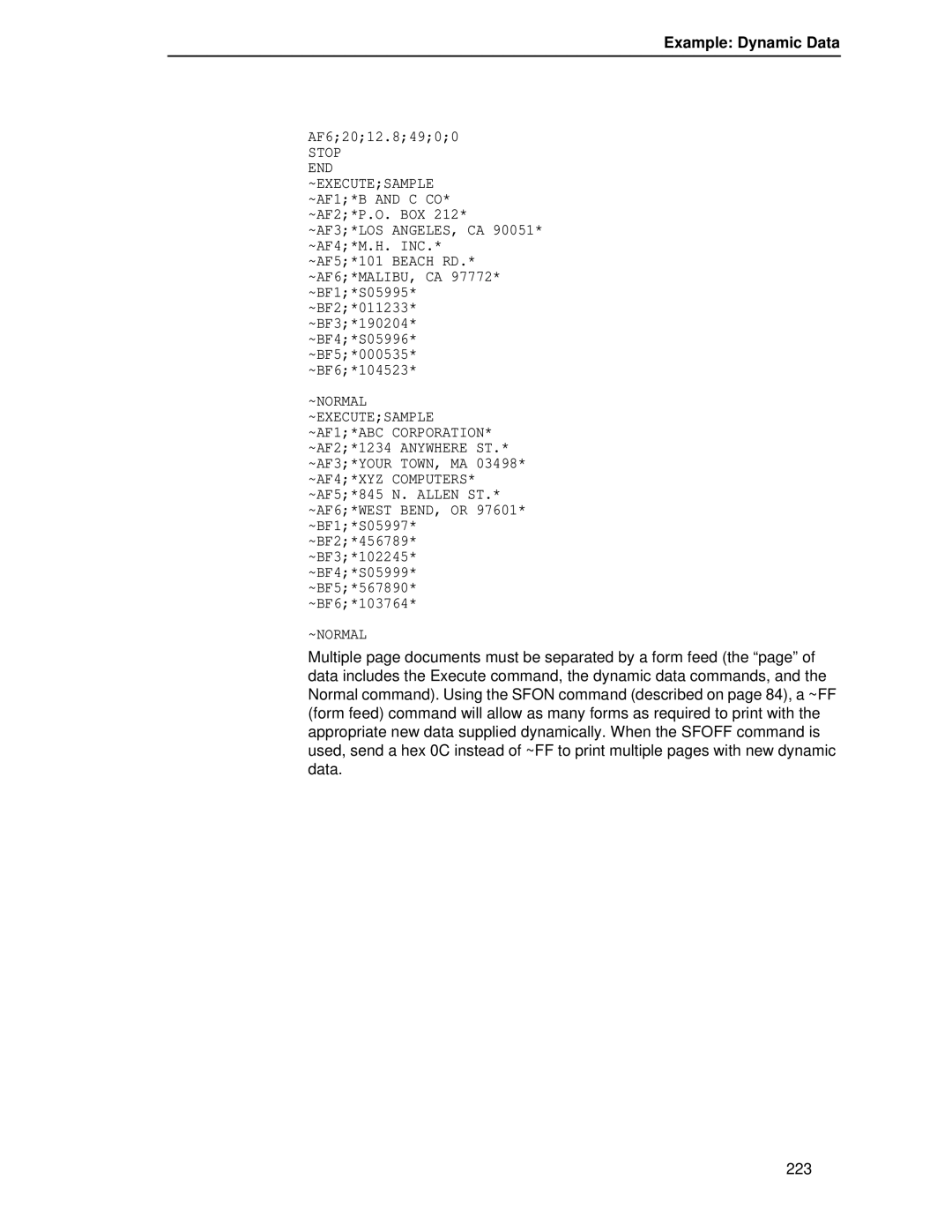 Printronix LQH-HWTM manual ~Normal 