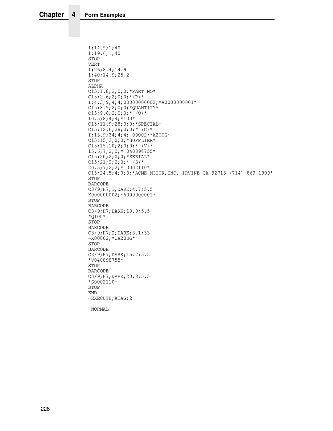 Printronix LQH-HWTM manual 226 