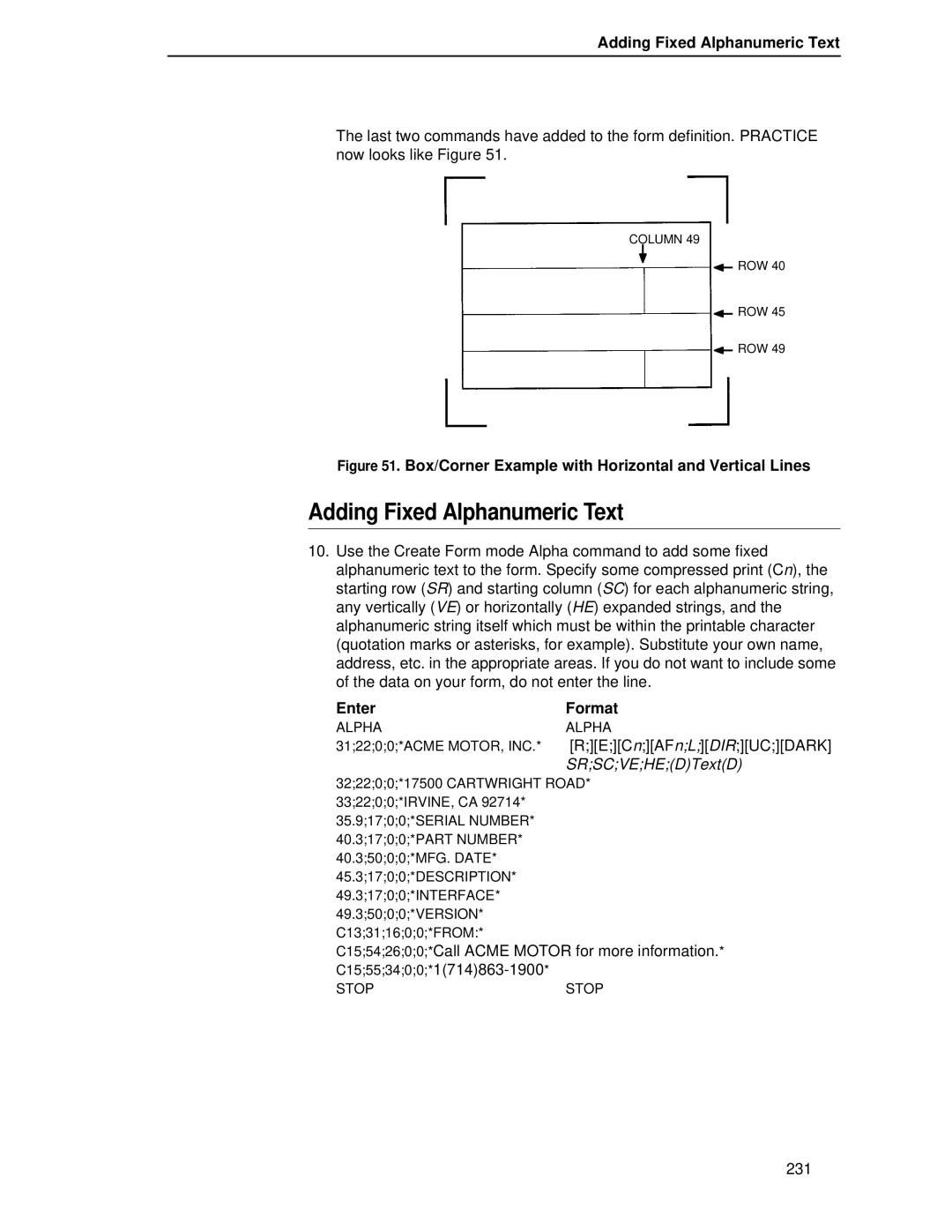 Printronix LQH-HWTM manual Adding Fixed Alphanumeric Text, SRSCVEHEDTextD 