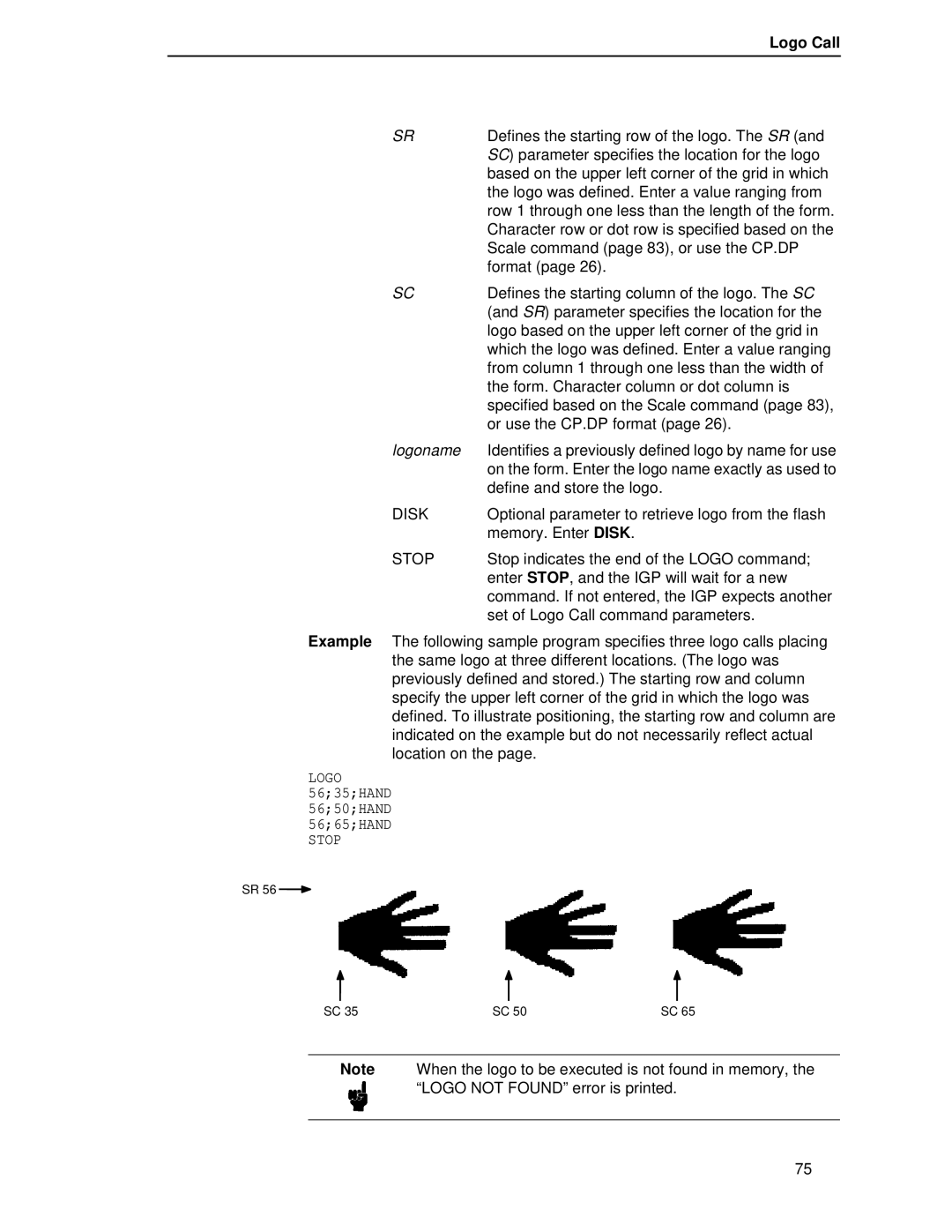 Printronix LQH-HWTM manual Logo Call 