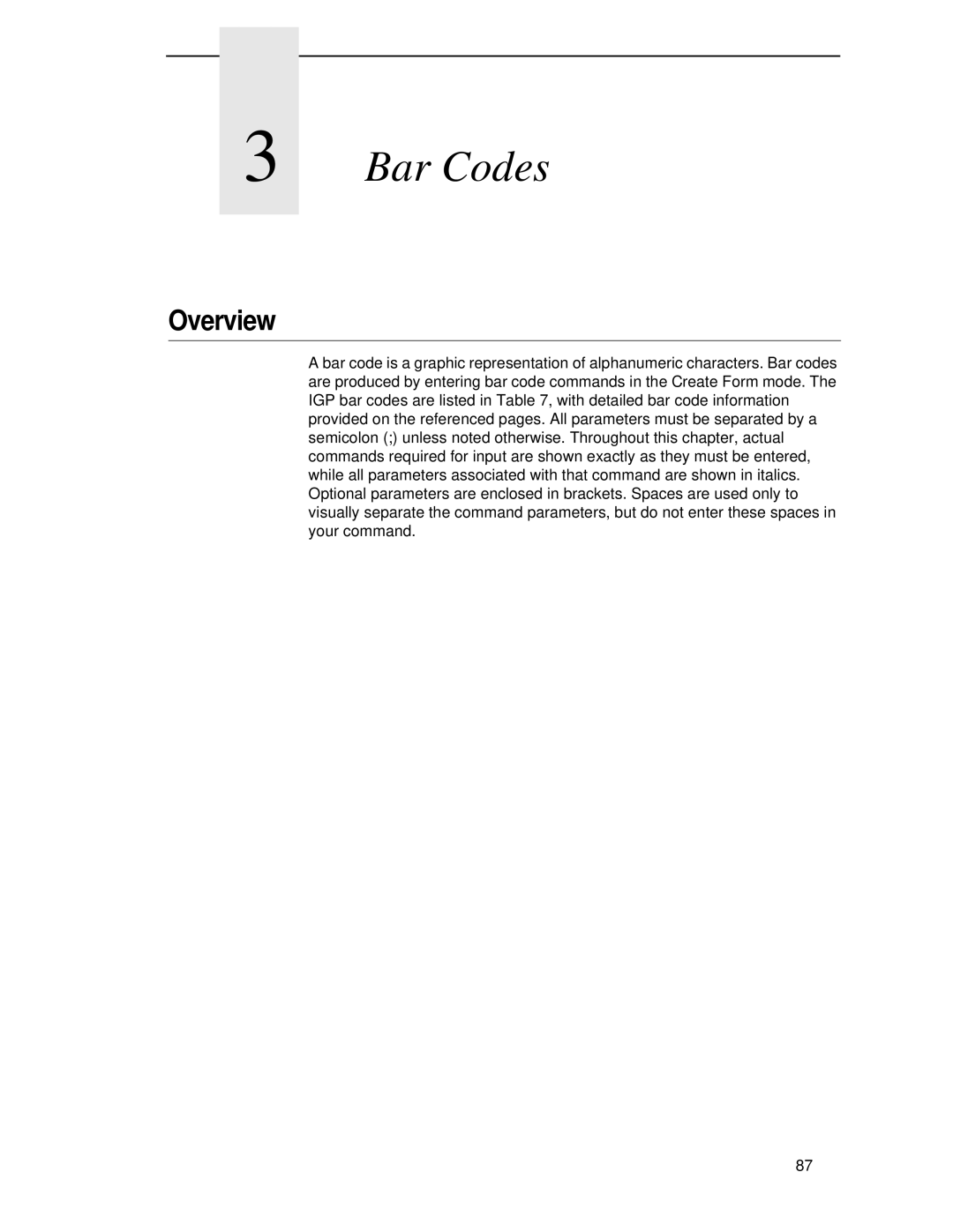 Printronix LQH-HWTM manual Bar Codes, Overview 