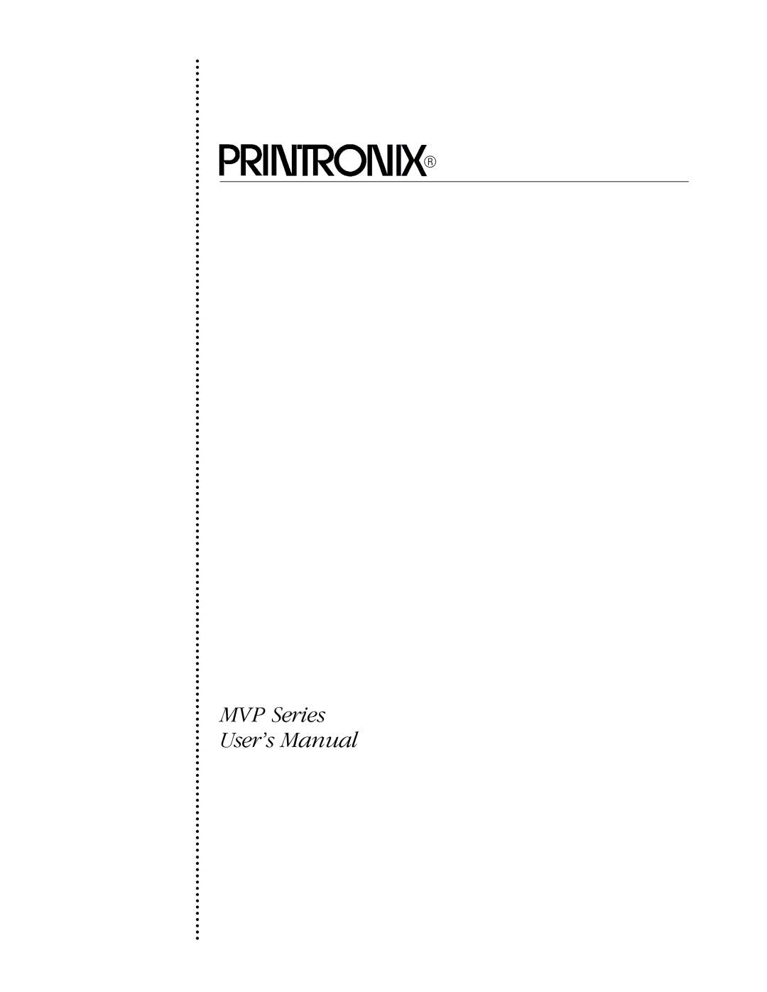 Printronix MVP Series user manual 