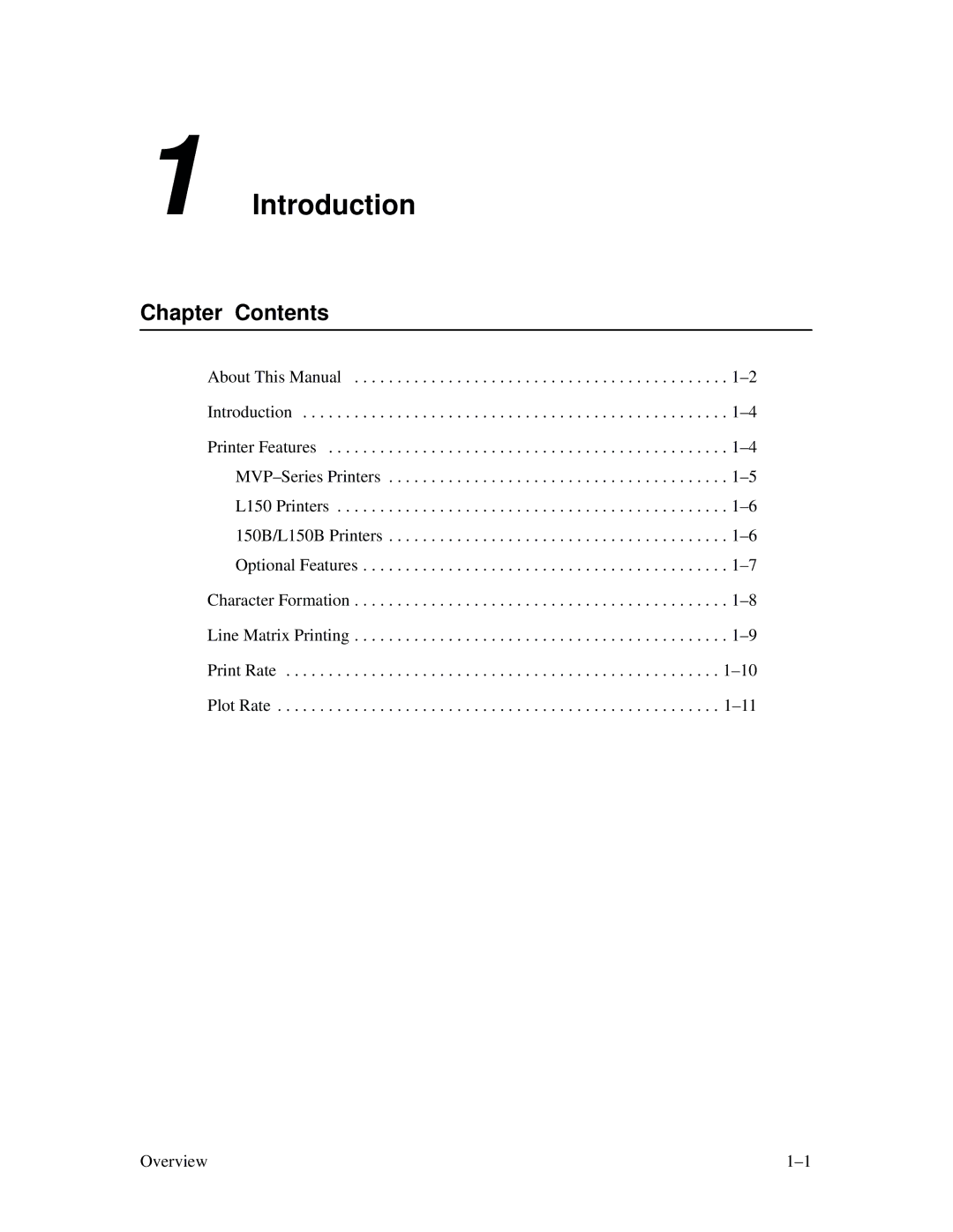 Printronix MVP Series user manual Introduction, Chapter Contents 