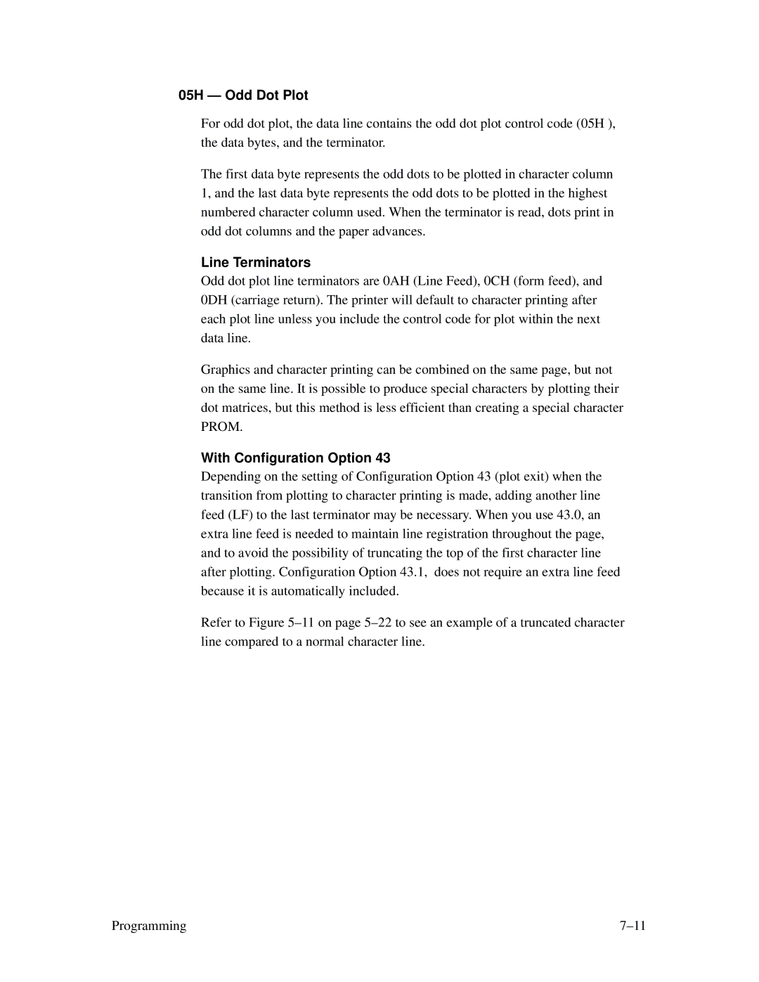 Printronix MVP Series user manual 05H Odd Dot Plot 