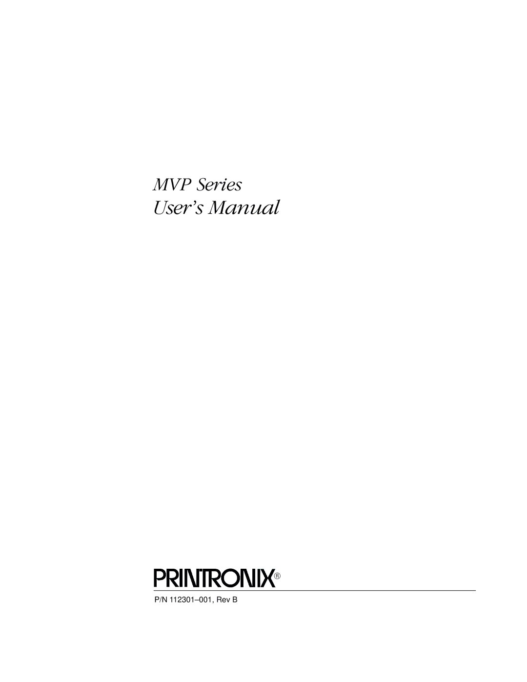 Printronix MVP Series user manual 112301-001, Rev B 