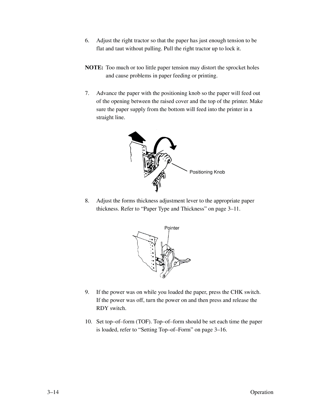 Printronix MVP Series user manual Positioning Knob 