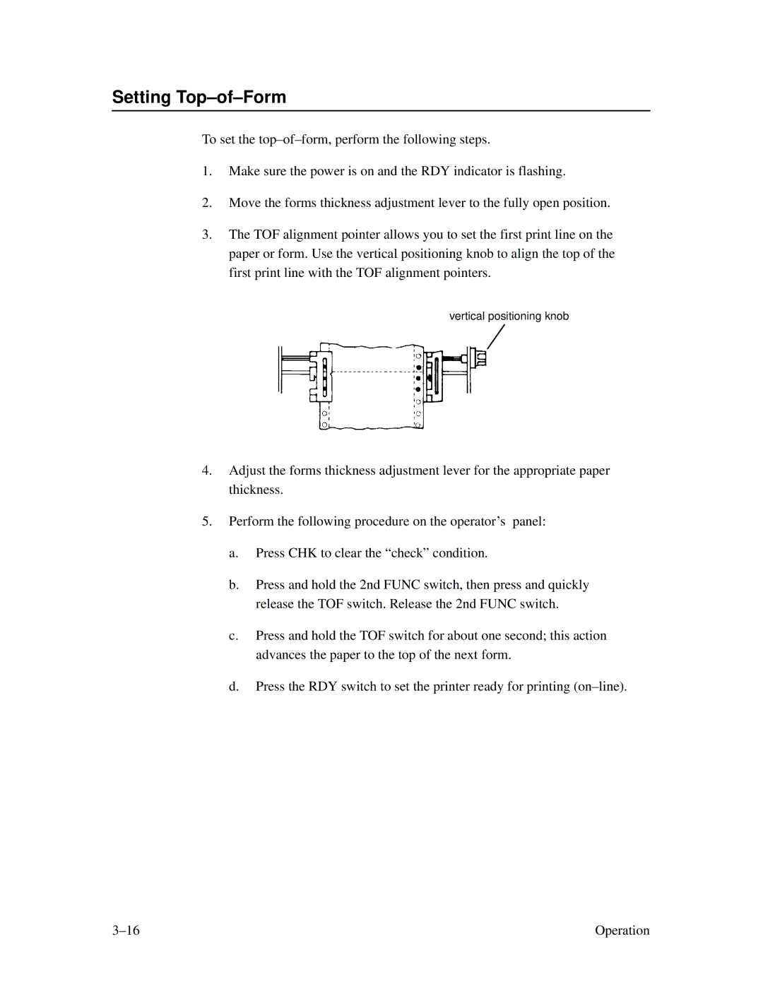 Printronix MVP Series user manual Setting Top-of-Form 