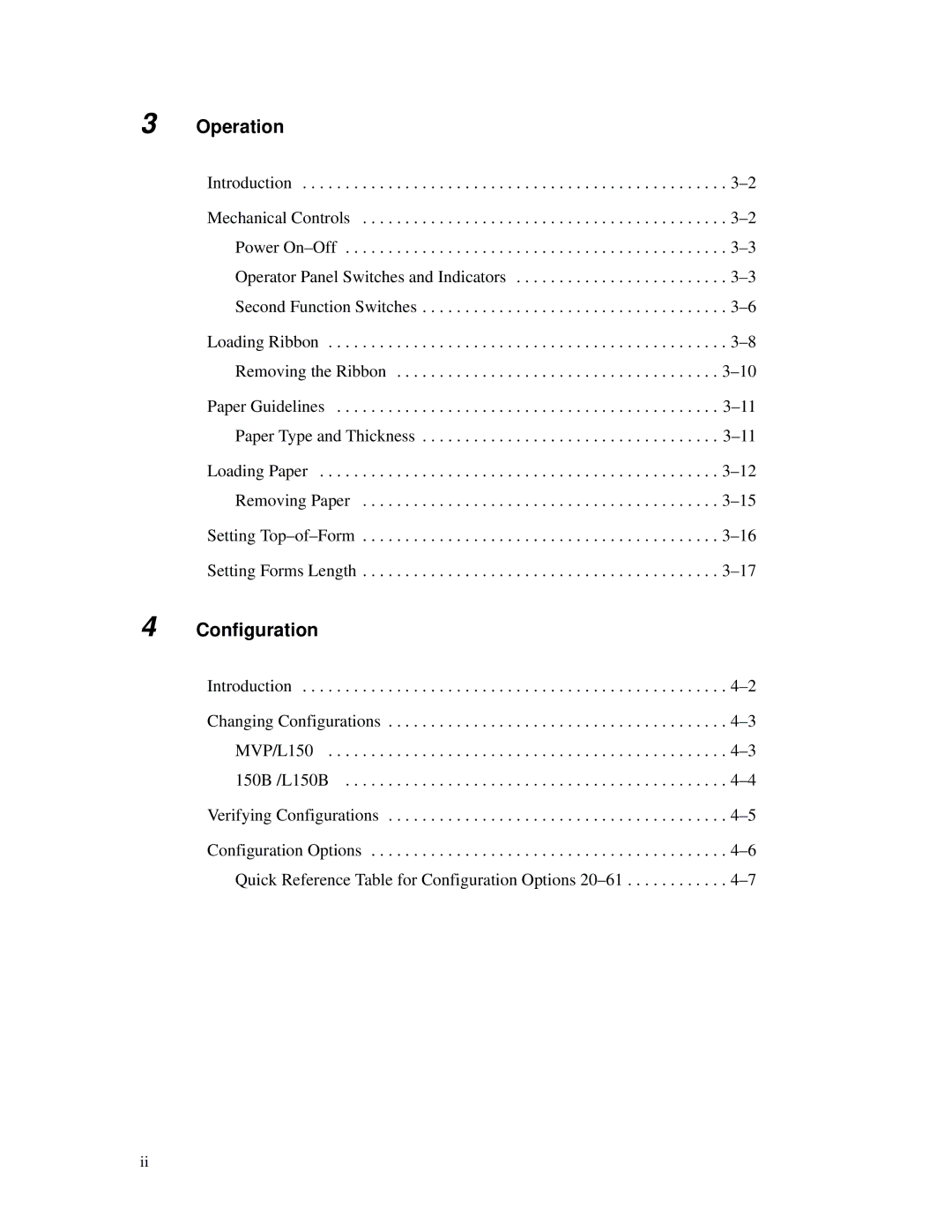 Printronix MVP Series user manual Operation, Configuration 