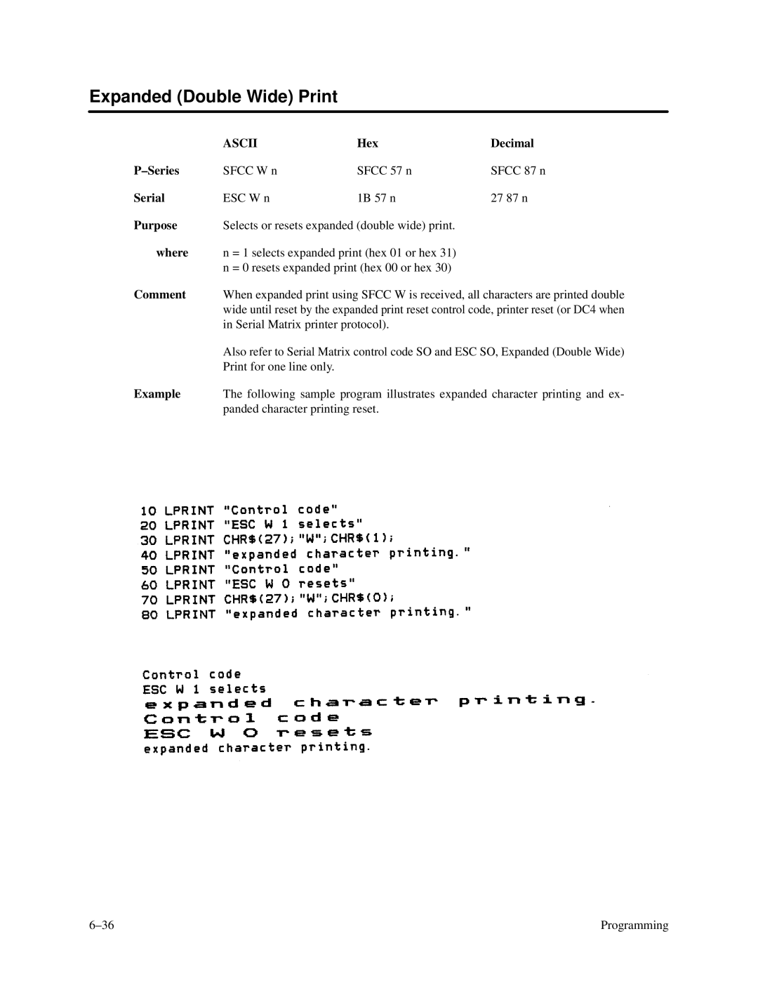 Printronix P3000 Series manual Expanded Double Wide Print, Where 