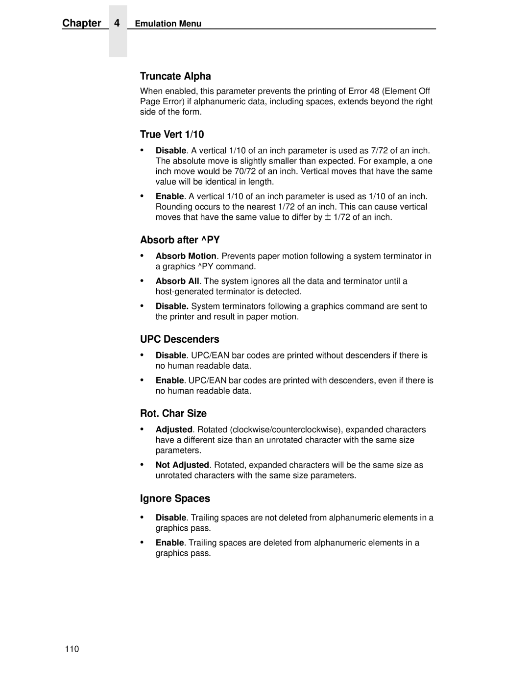 Printronix P5000LJ user manual Truncate Alpha 