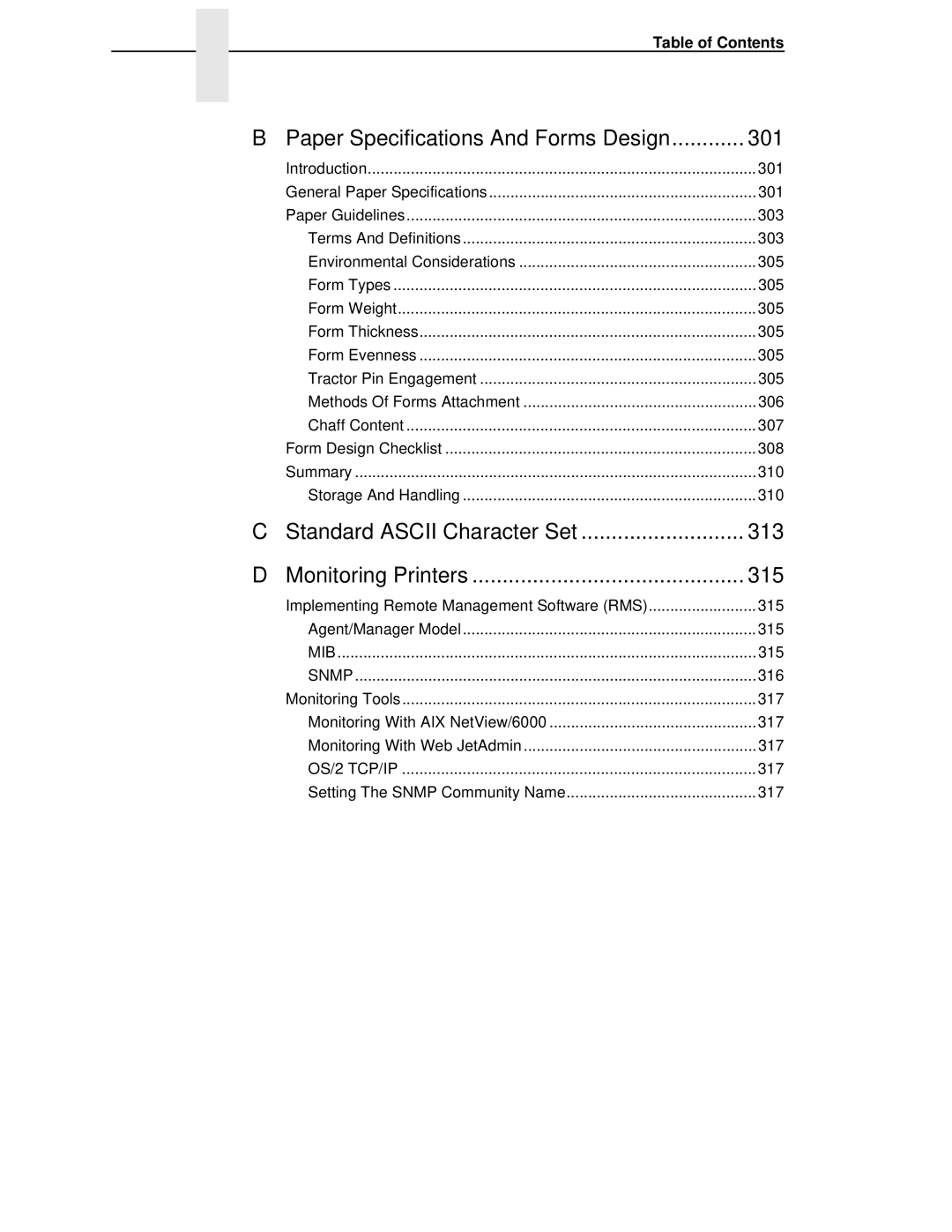 Printronix P5000LJ user manual Standard Ascii Character Set 