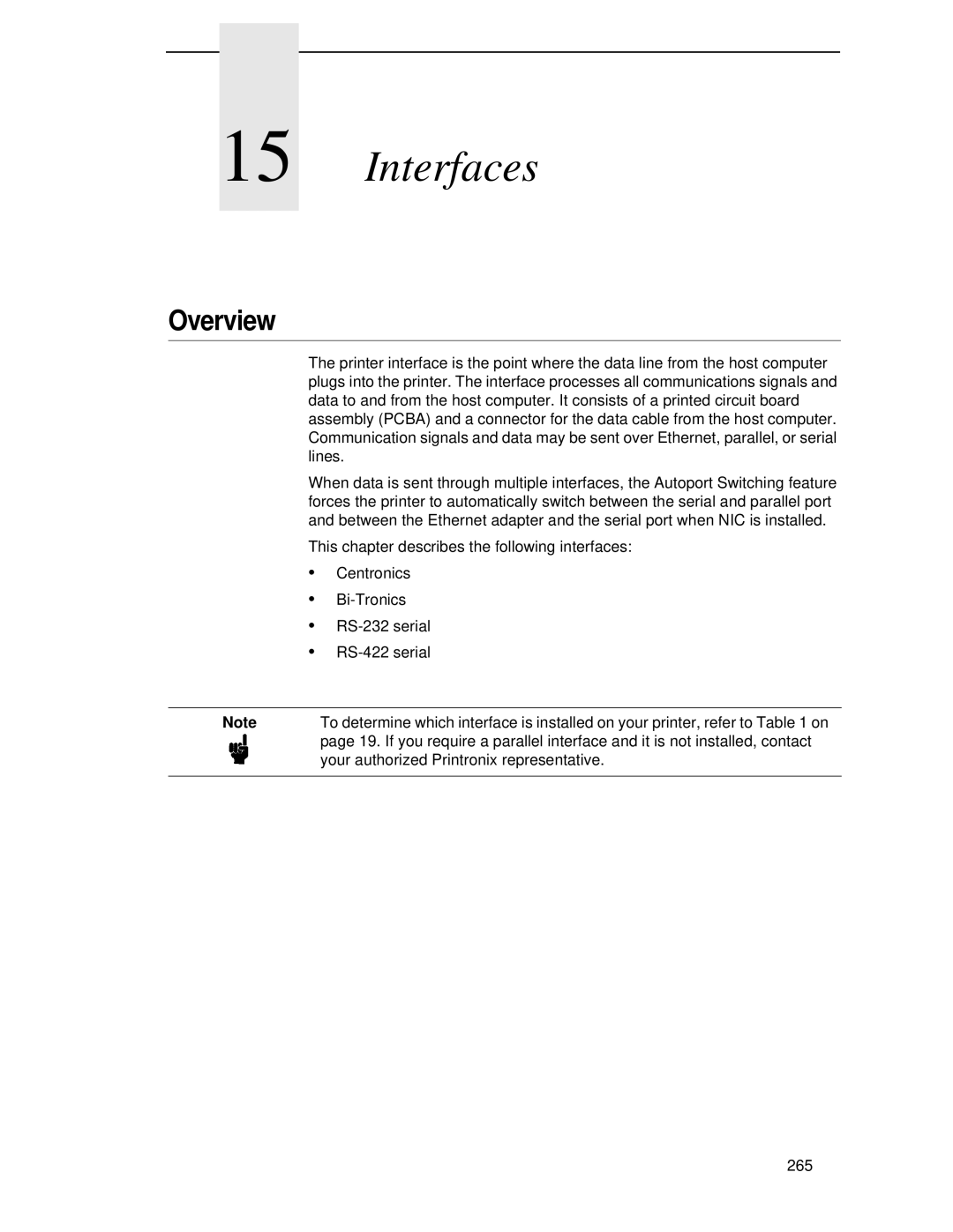 Printronix P5000LJ user manual Interfaces, Overview 