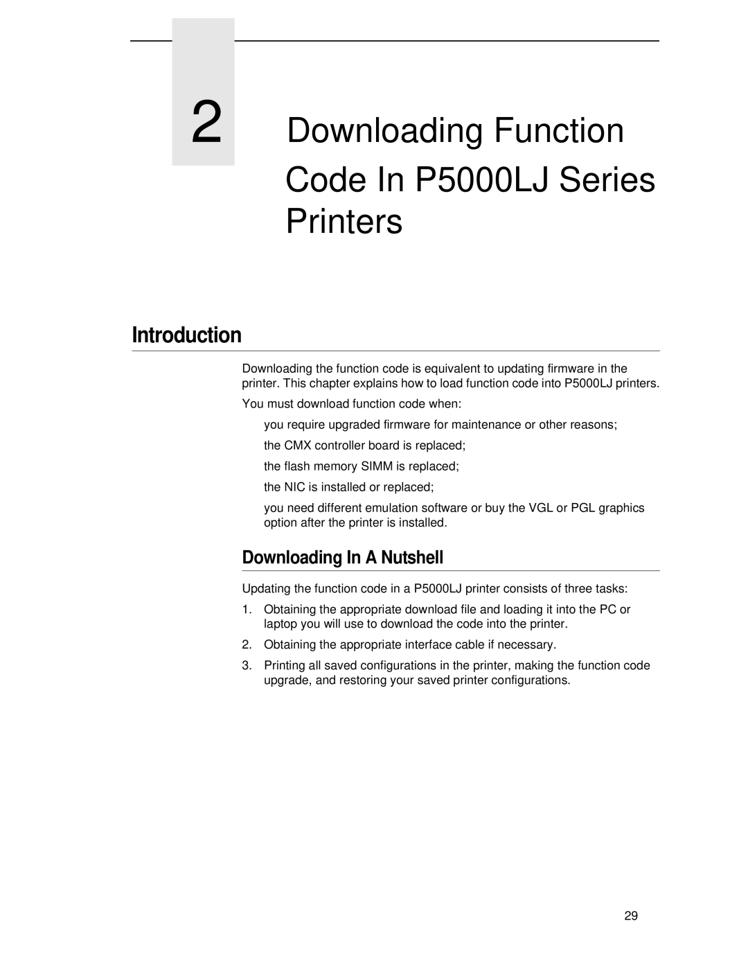 Printronix user manual Downloading Function Code In P5000LJ Series Printers, Introduction, Downloading In a Nutshell 