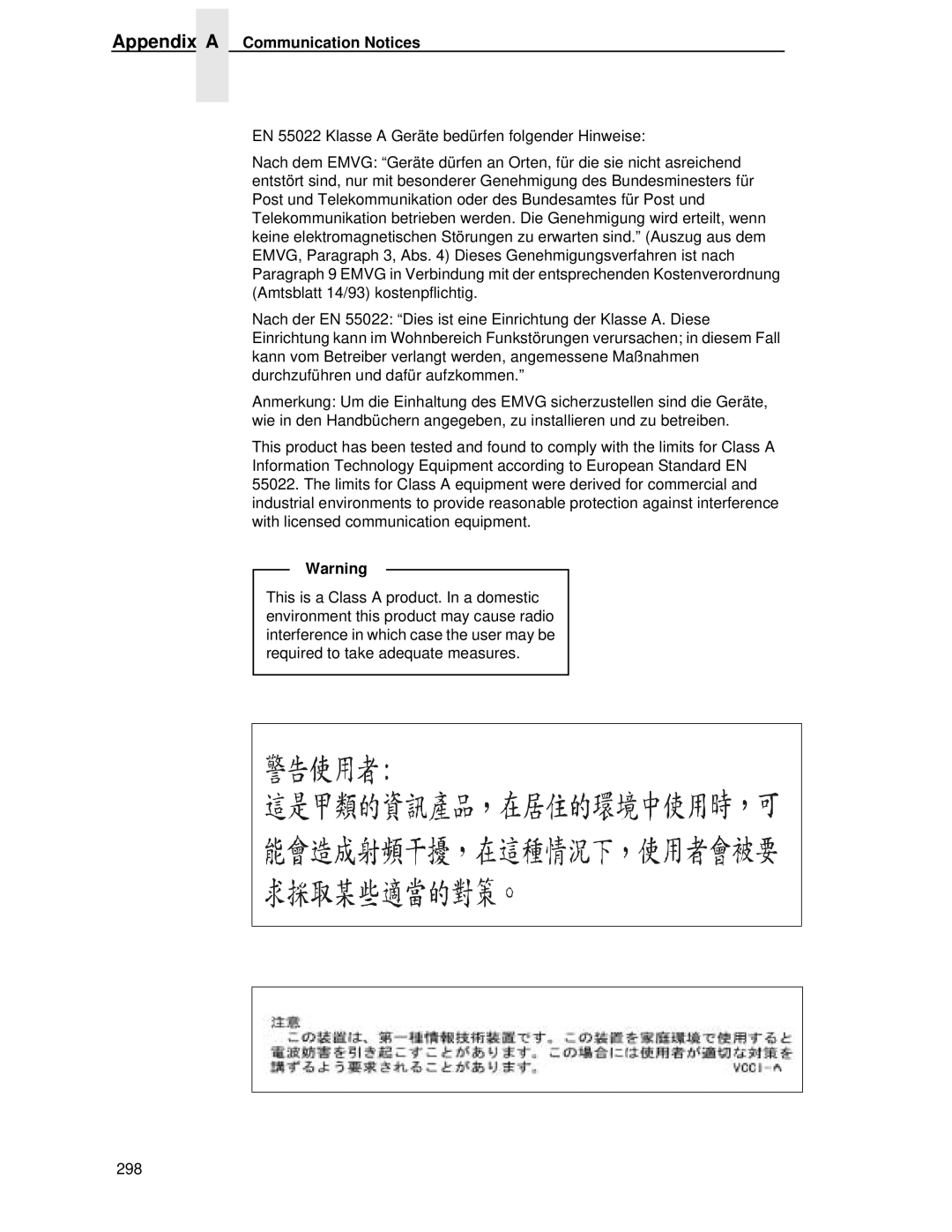 Printronix P5000LJ user manual Appendix a Communication Notices 