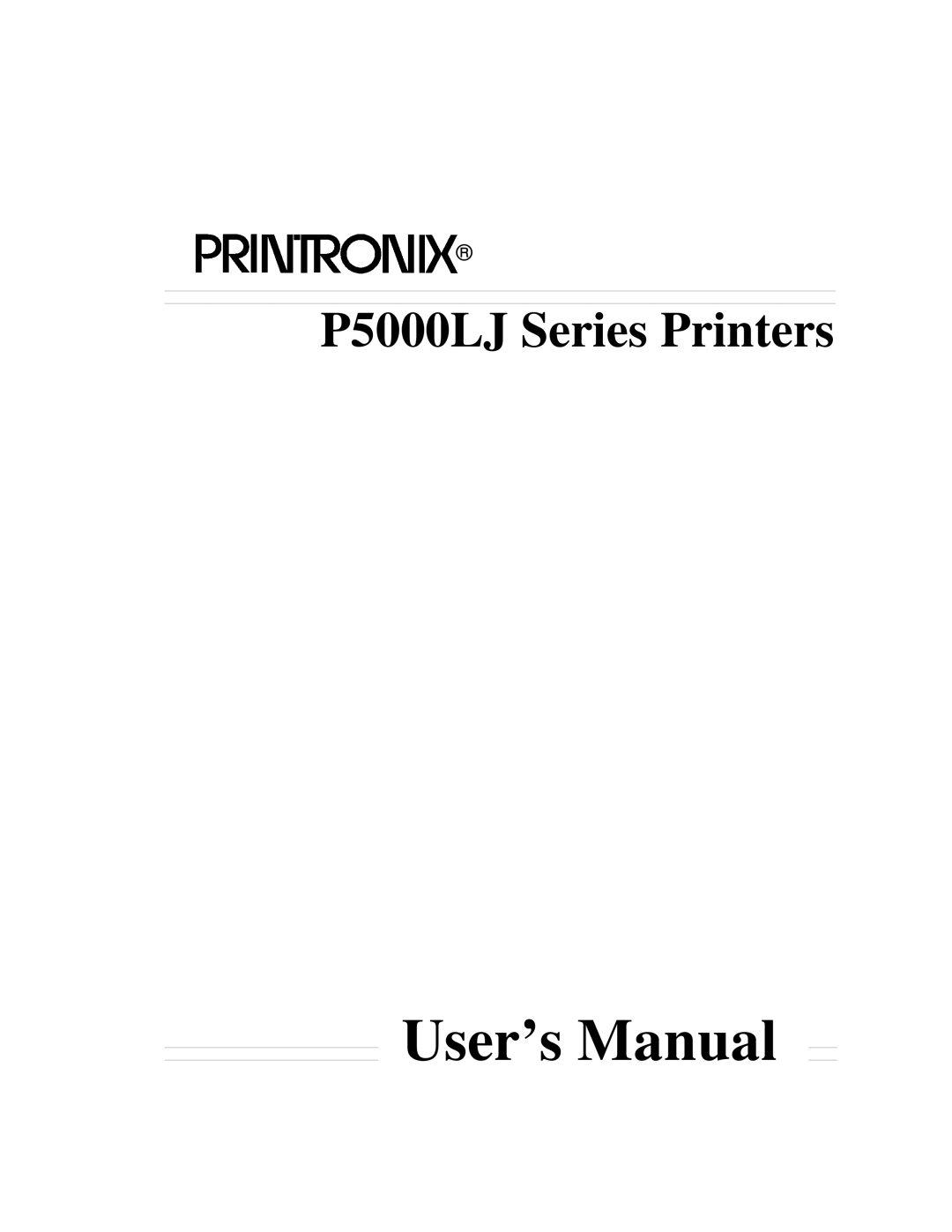 Printronix P5000LJ user manual User’s Manual 