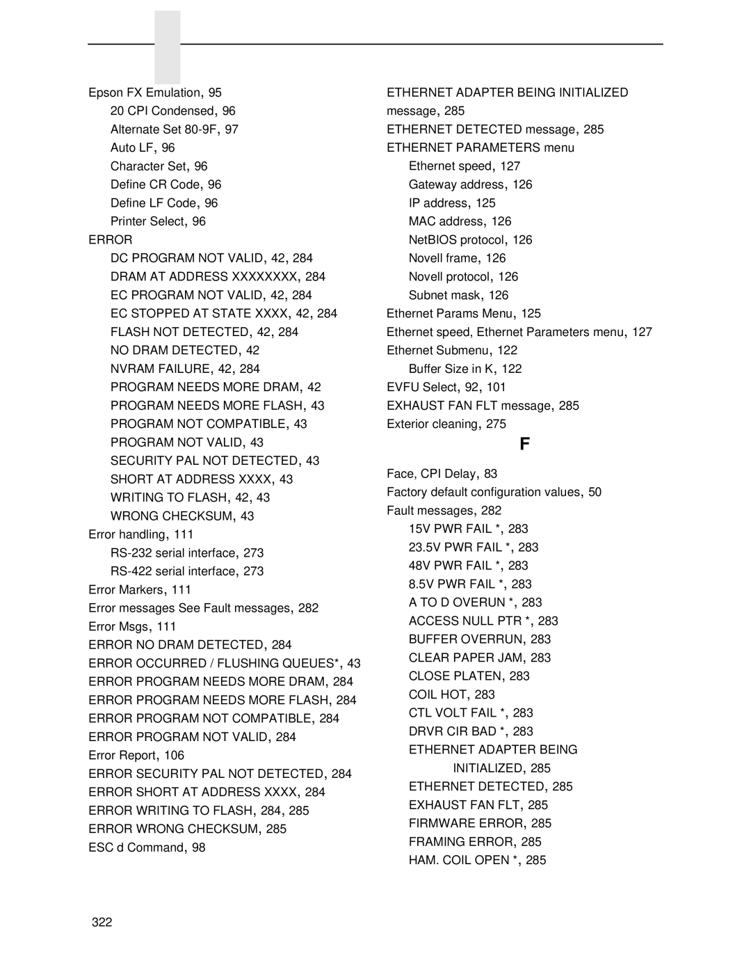 Printronix P5000LJ user manual Error Report 