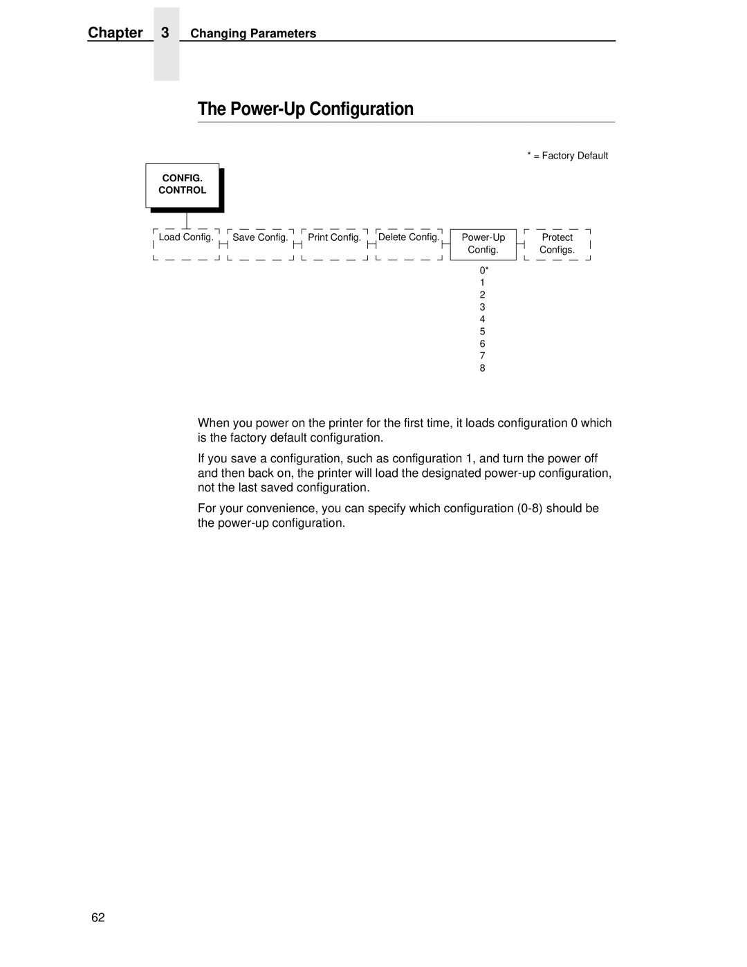 Printronix P5000LJ user manual Power-Up Configuration 