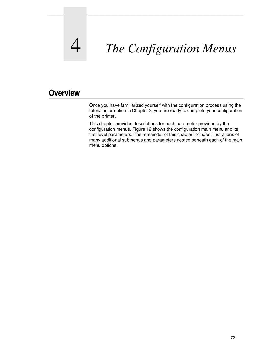 Printronix P5000LJ user manual Configuration Menus, Overview 