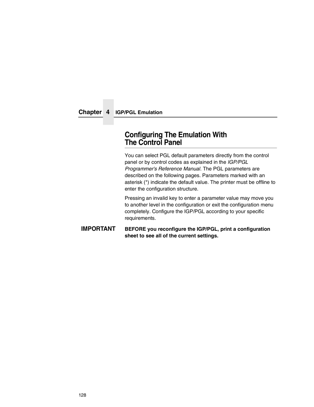 Printronix P7000 user manual Configuring The Emulation With Control Panel 