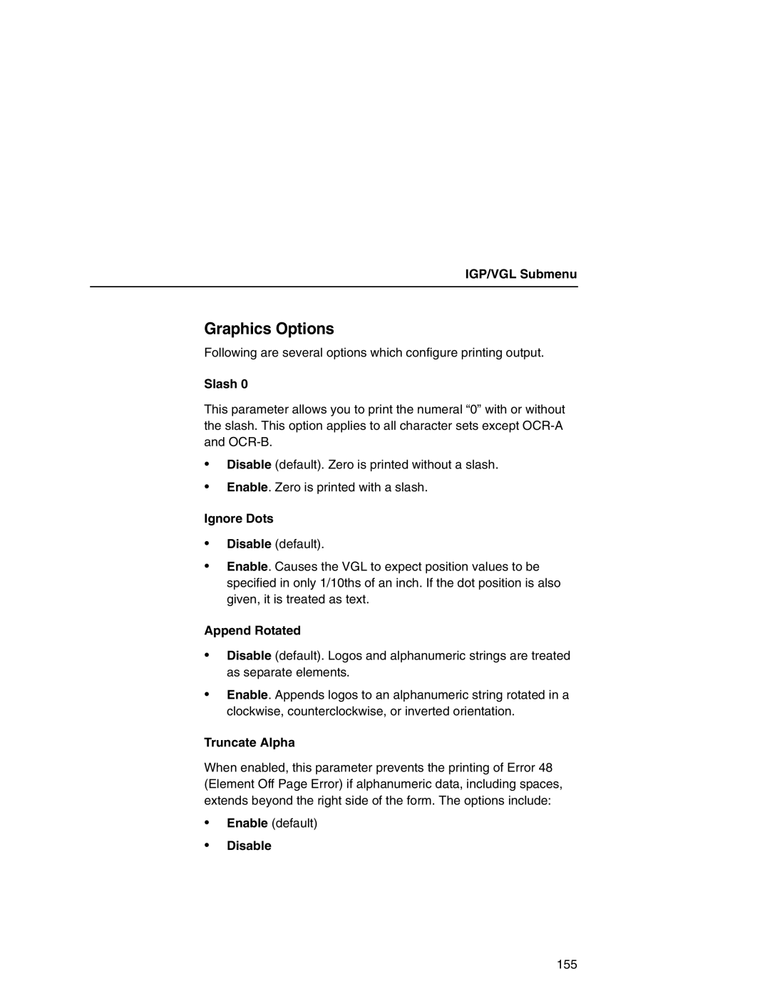 Printronix P7000 user manual Graphics Options 