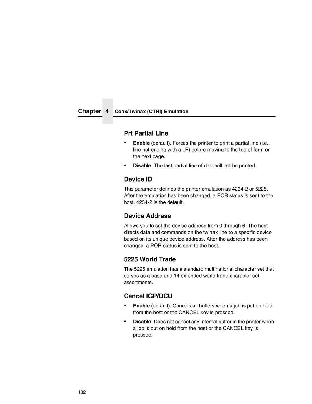 Printronix P7000 user manual Device Address, World Trade 