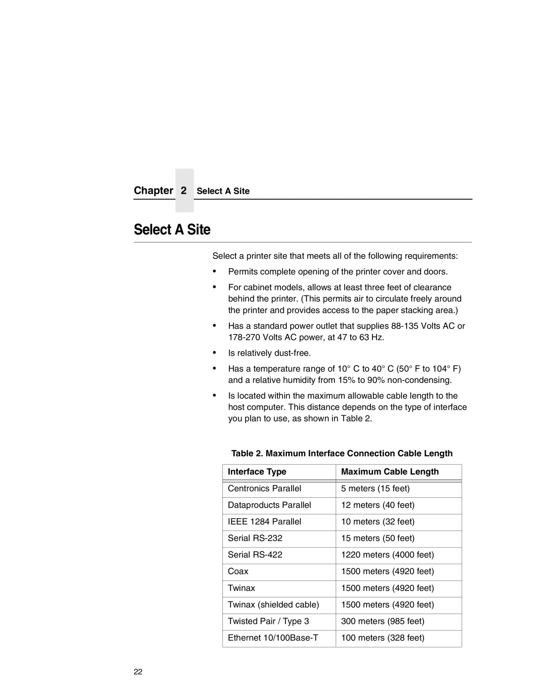 Printronix P7000 user manual Select a Site 