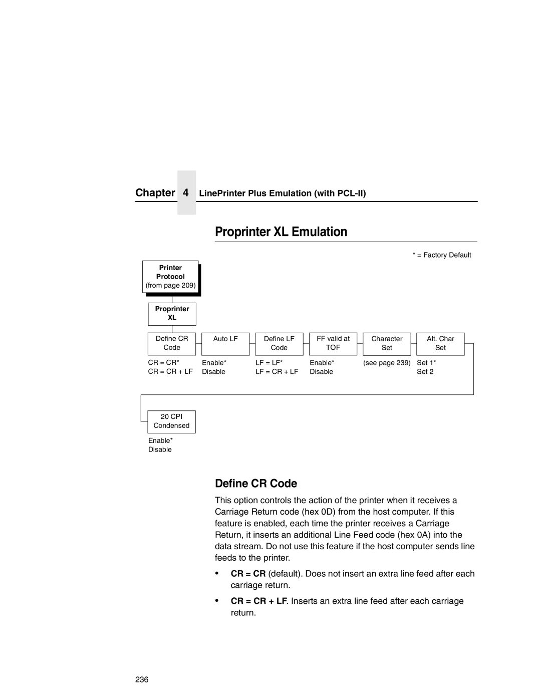 Printronix P7000 user manual Proprinter XL Emulation 