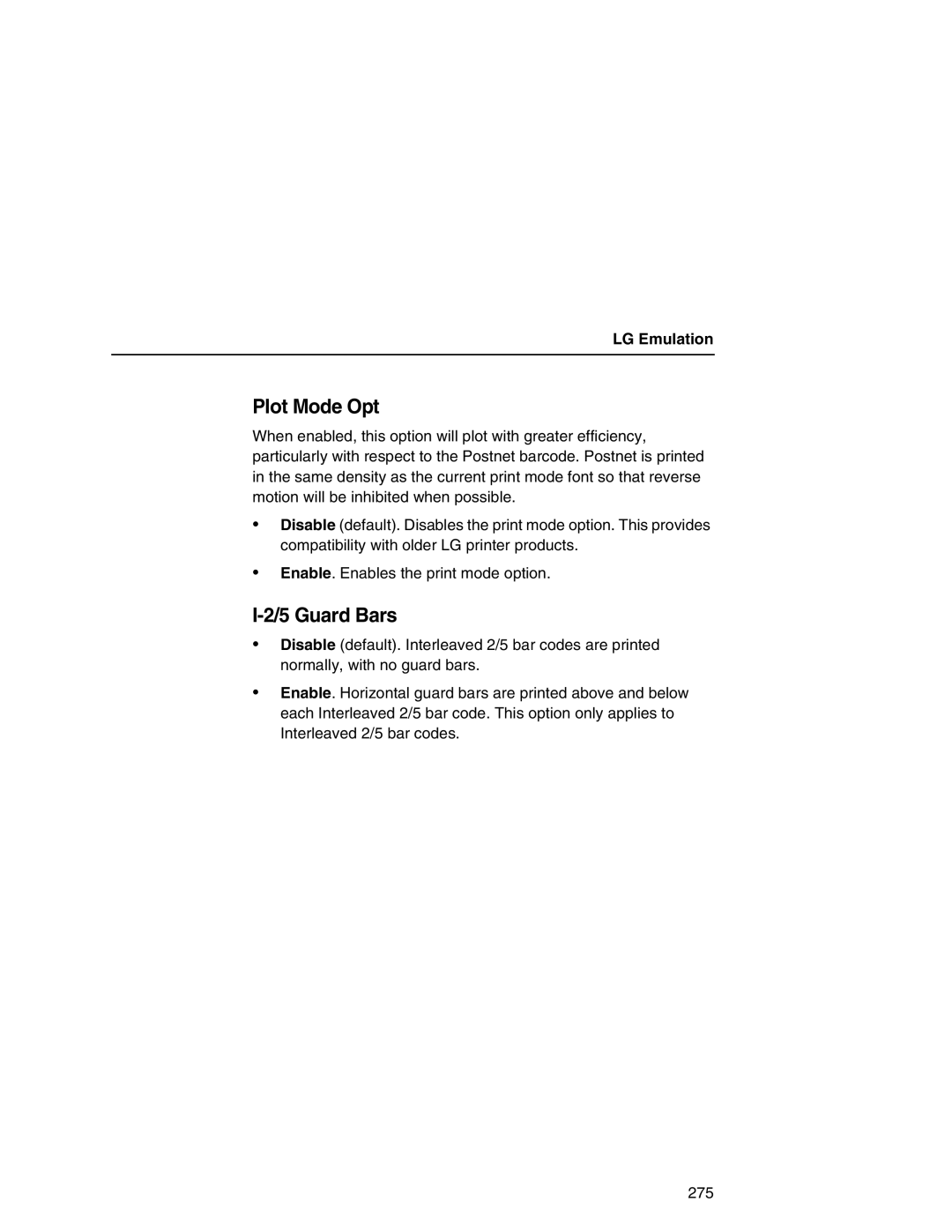 Printronix P7000 user manual Plot Mode Opt, Guard Bars 